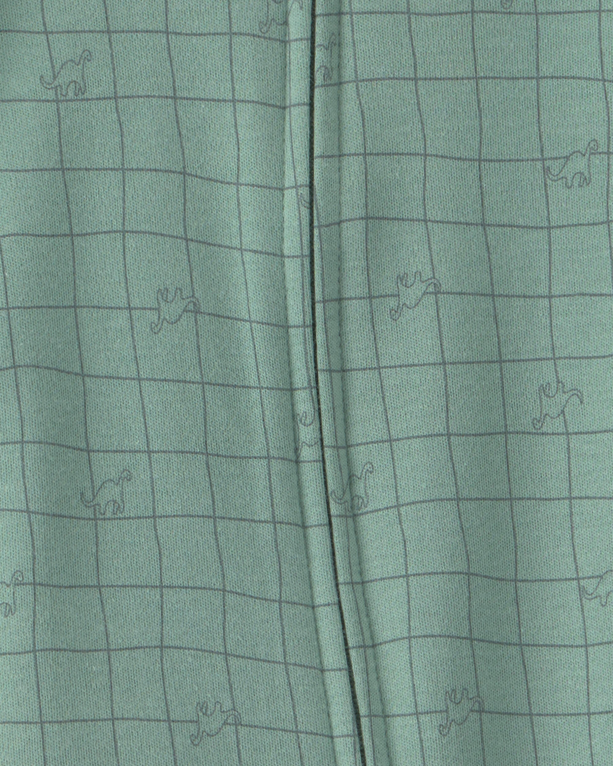 Baby Boy Dinosaur 100% Cotton 2-Way Zip Sleeper - Green