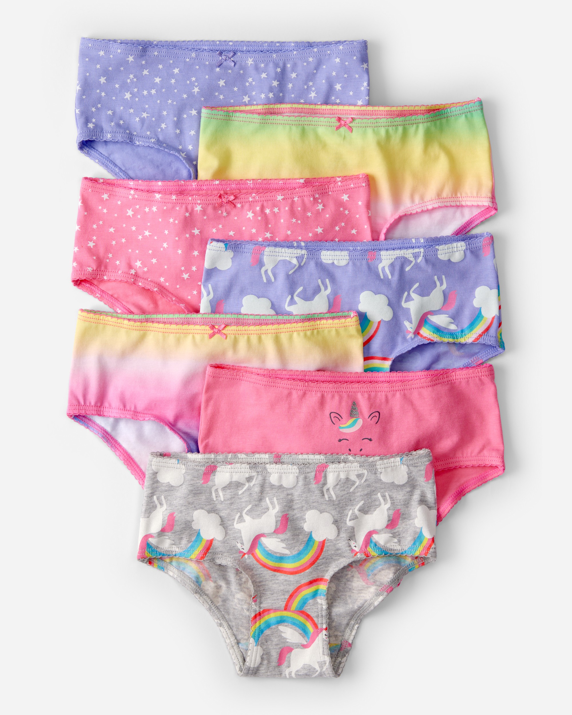 Girls 7-Pack Rainbow Unicorn Brief Underwear