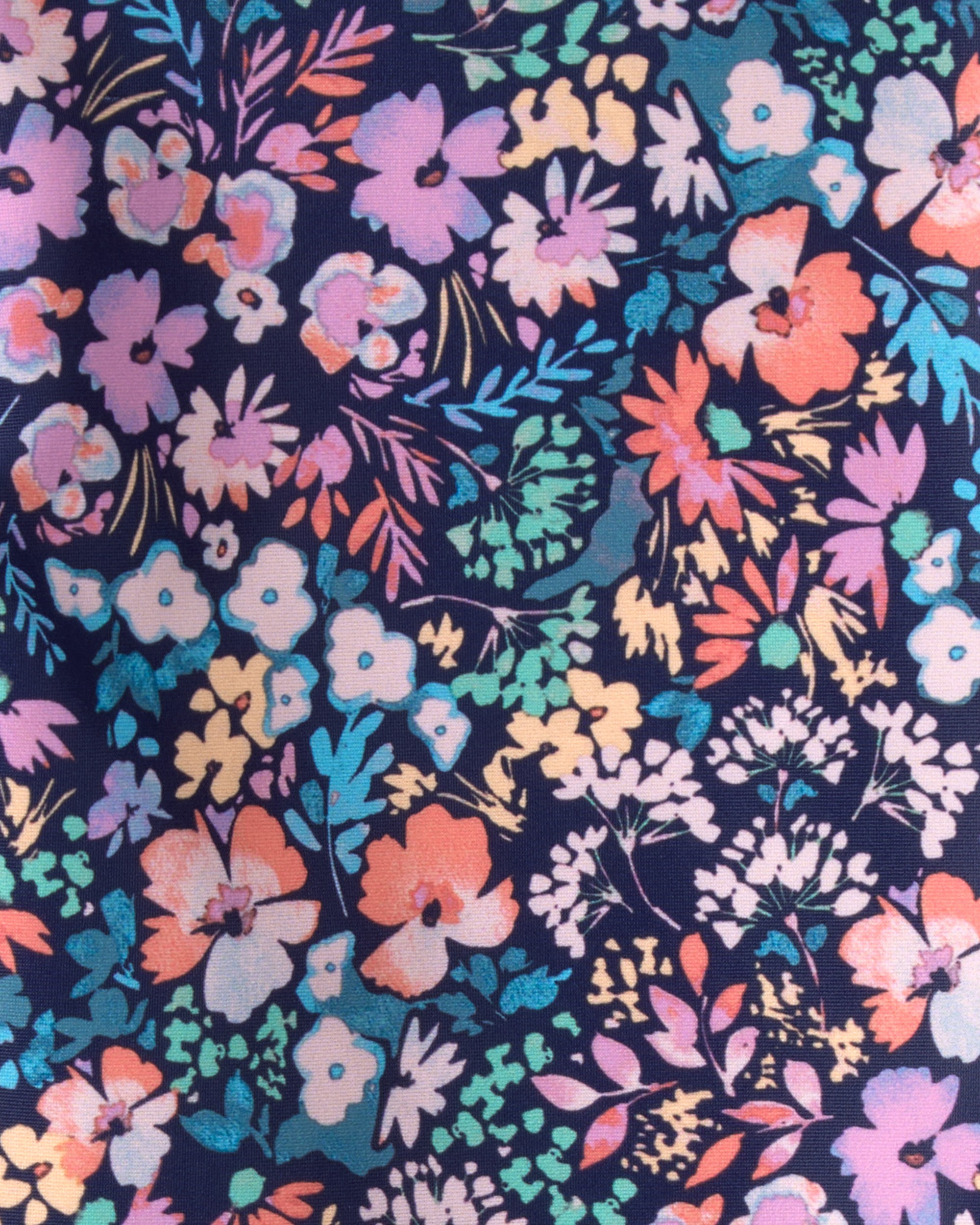 Baby Girl 2-Piece Floral Long-Sleeve Rashguard Swimsuit Set