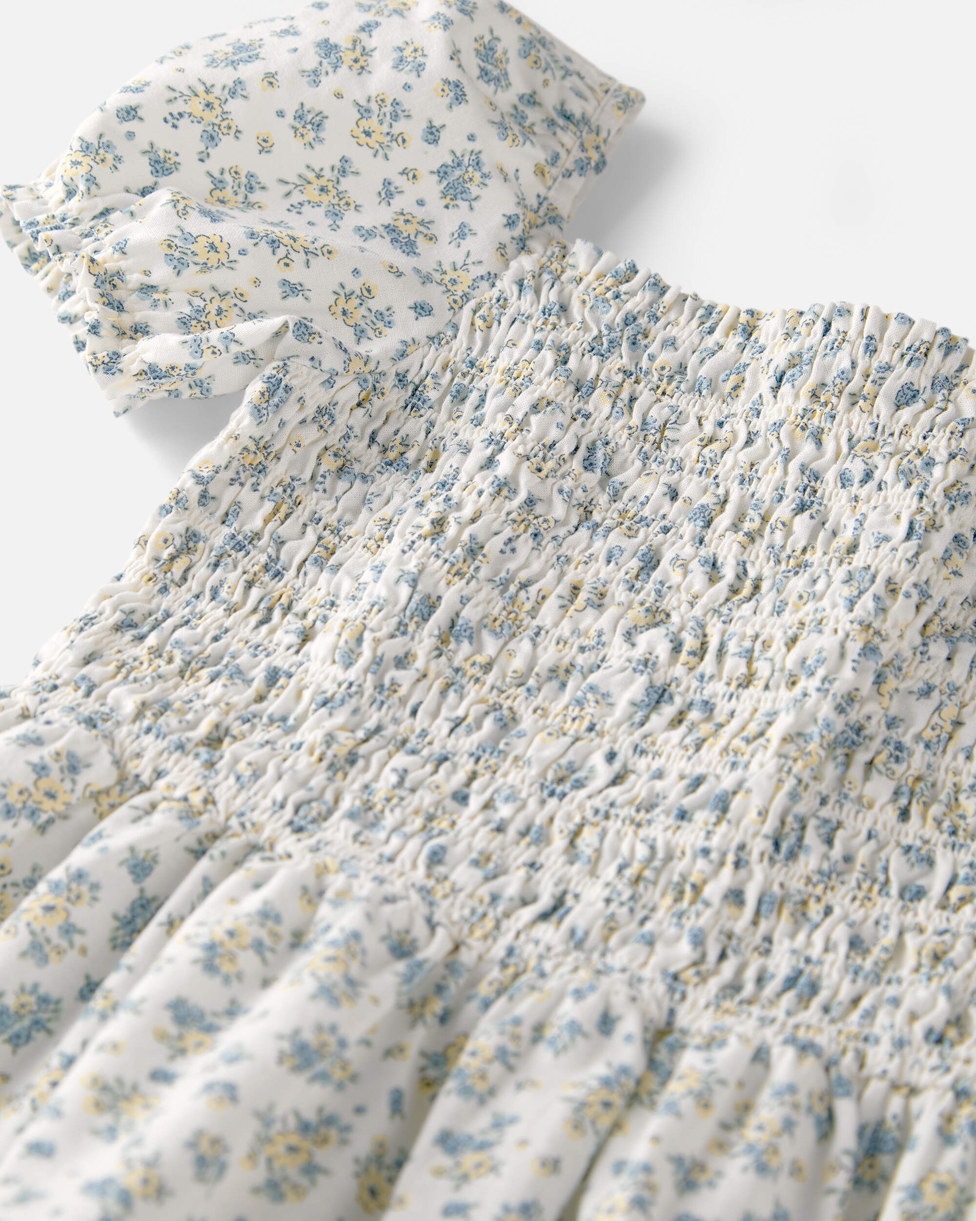 Girls Smocked Dress Made with Organic Cotton Spring Bloom Print