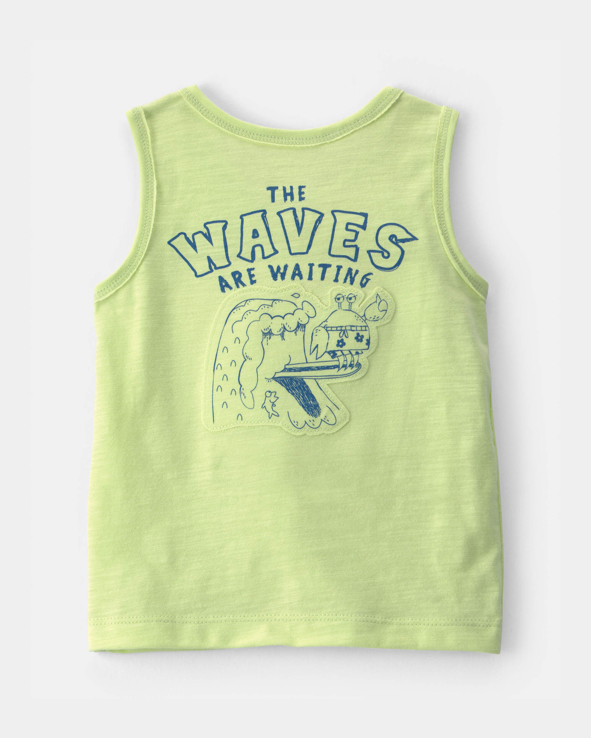 Baby Boy Surfing Crab Tank Top - Green