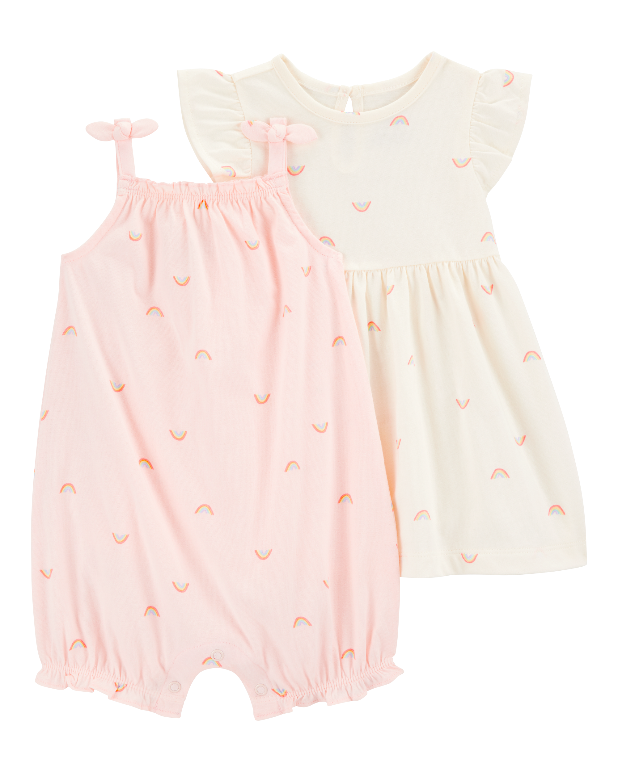 Baby Girl 2-Piece Rainbow Dress & Romper Set