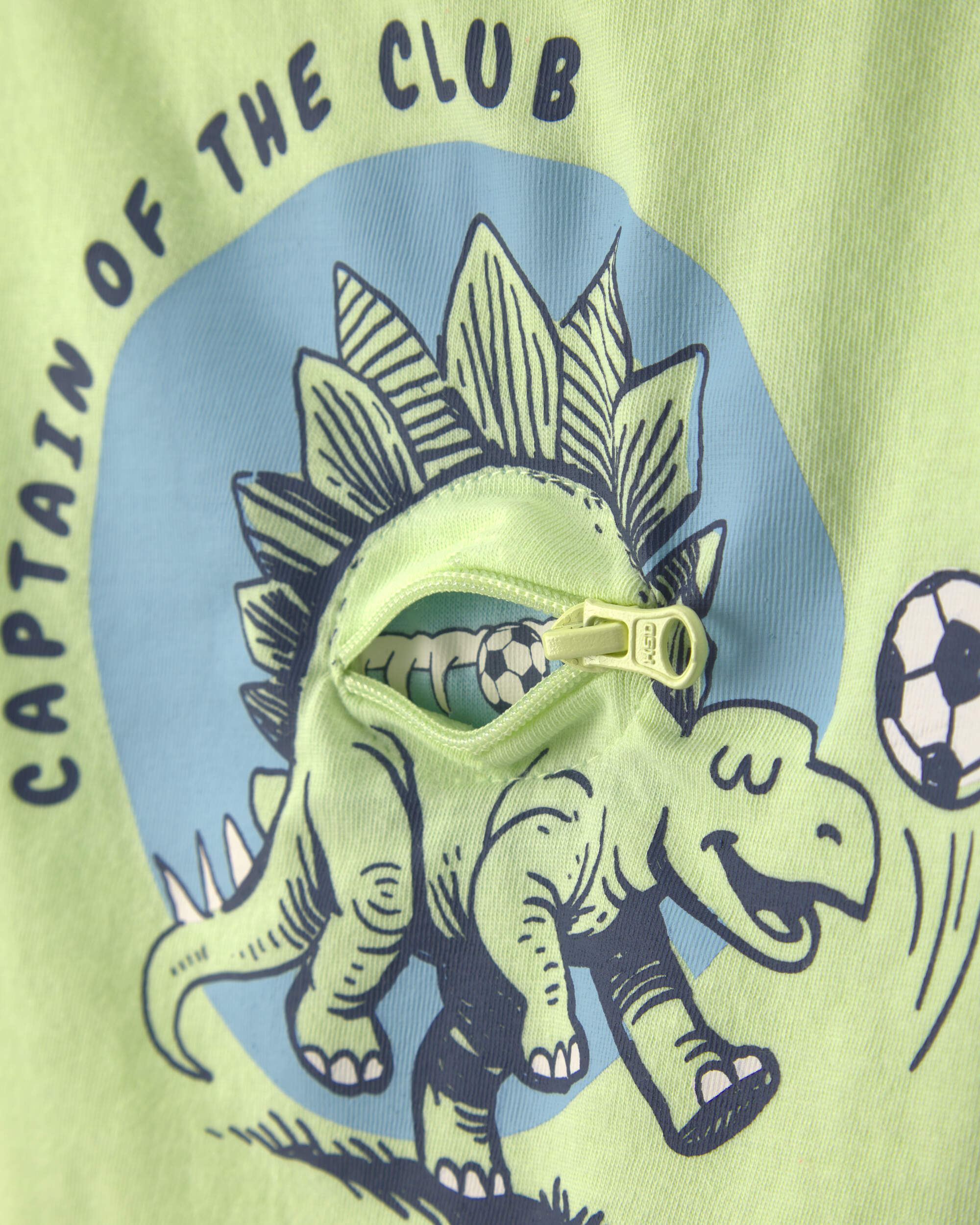 Baby Boy 'Captain Of The Club' Dinosaur Graphic Tee - Green