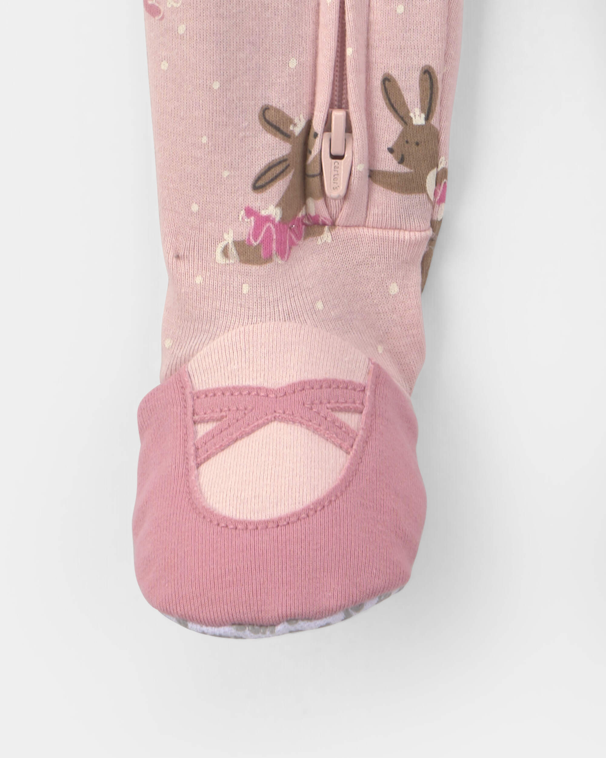 Toddler Girl Ballerina Bunny Cotton Snug Fit 1-Piece Pyjama - Pink