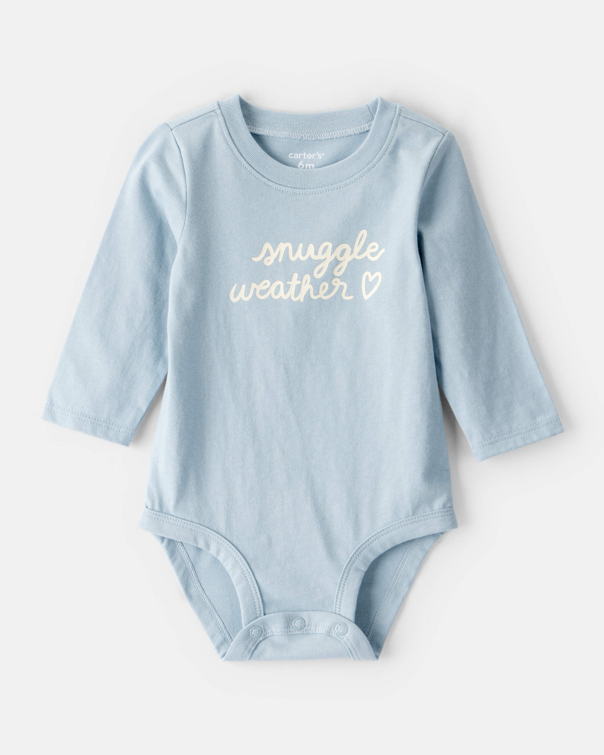 Baby Girl Snuggle Weather Long-Sleeve Graphic Bodysuit - Blue
