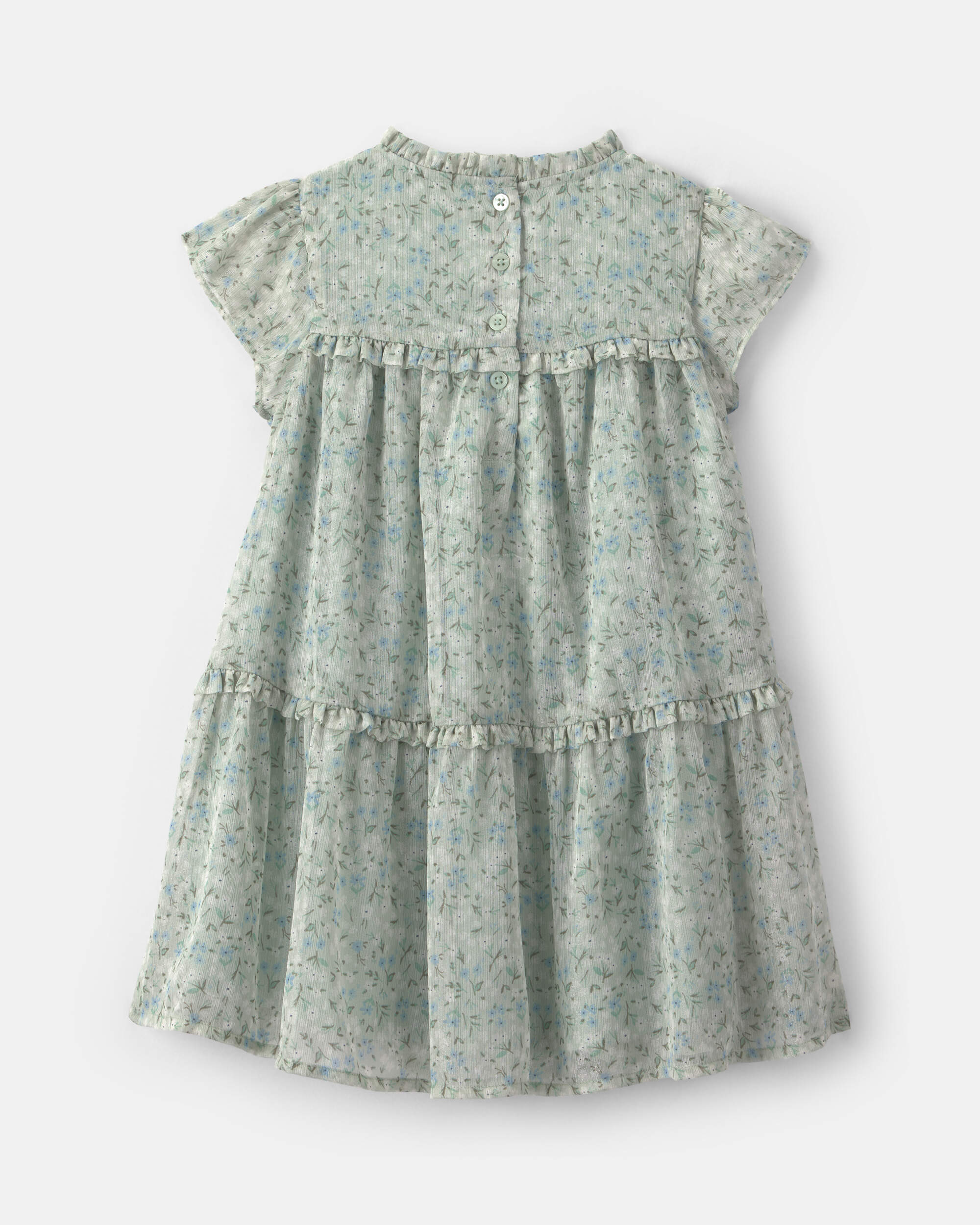 Toddler Girl Floral Occasion Dress - Green