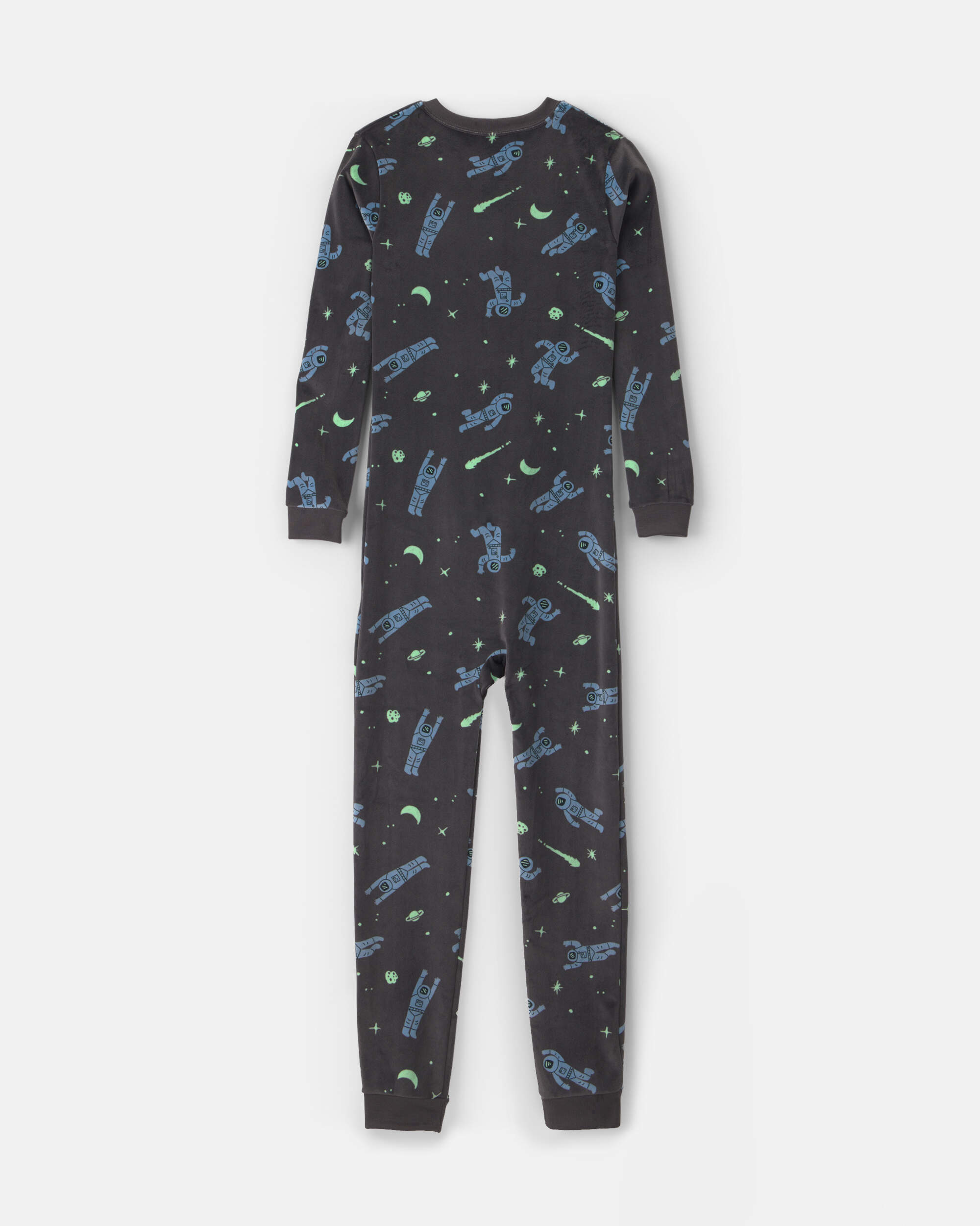 Boys Star Space Dreamplush Snug Fit 1-Piece Pyjama - Black