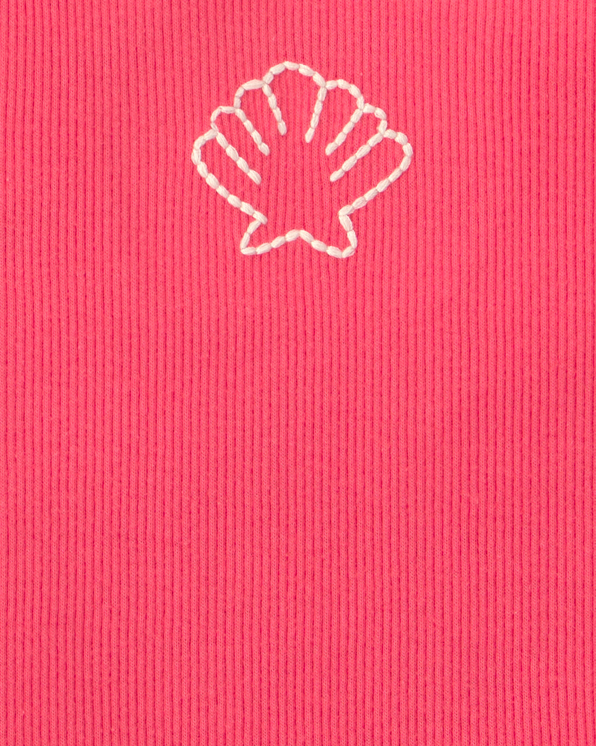 Baby Girl Shell Ribbed Tank Top - Orange