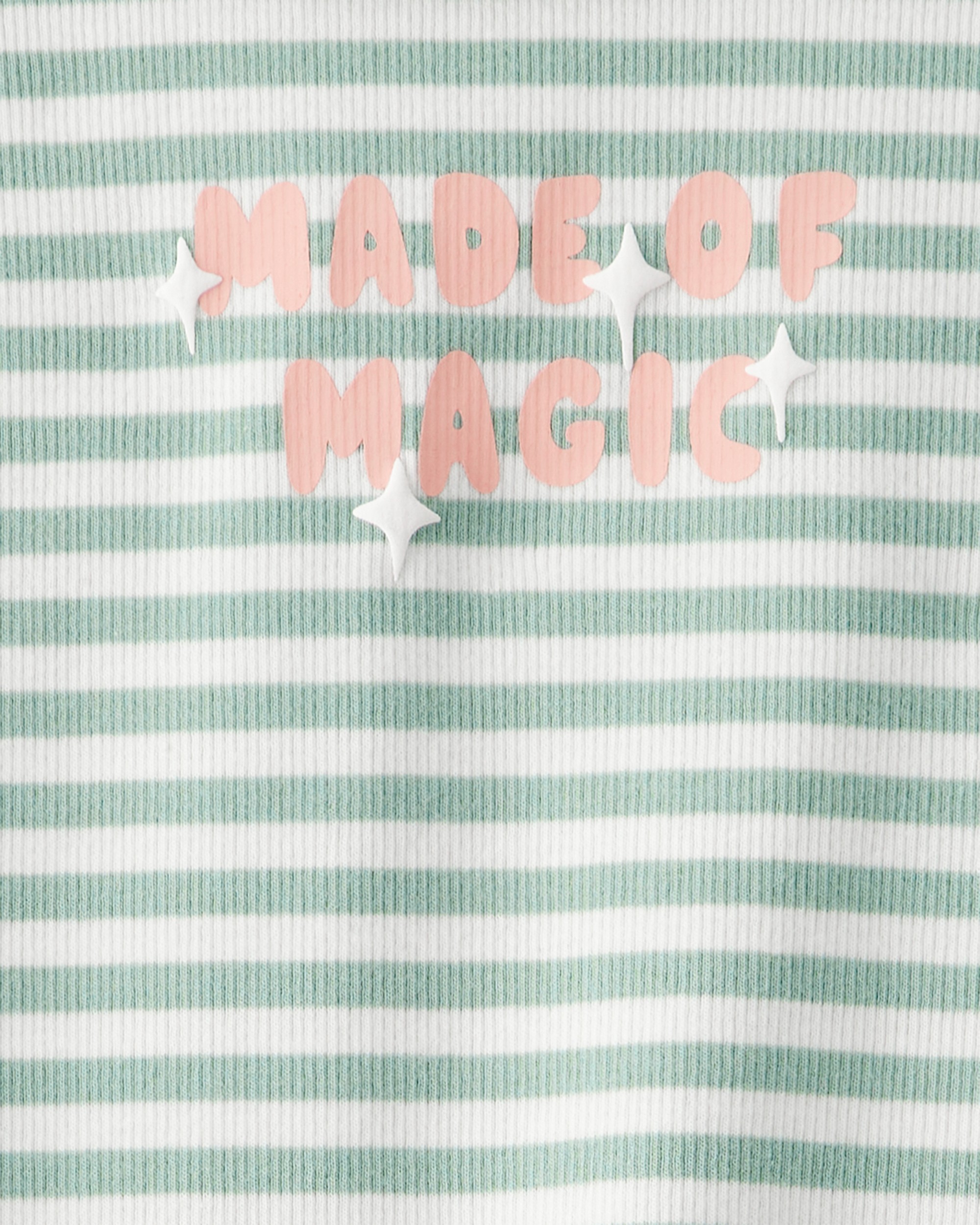 Toddler Girl Made of Magic' Striped Long-Sleeve Top - Green
