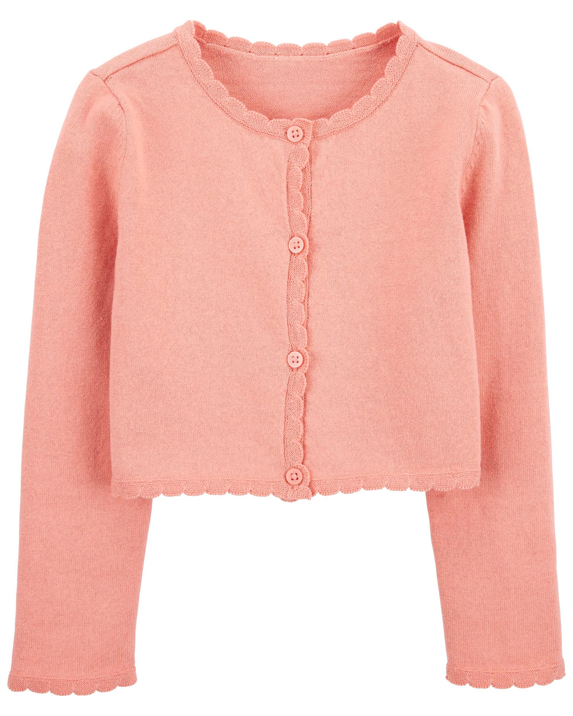 Pink Button-Front Cardigan
