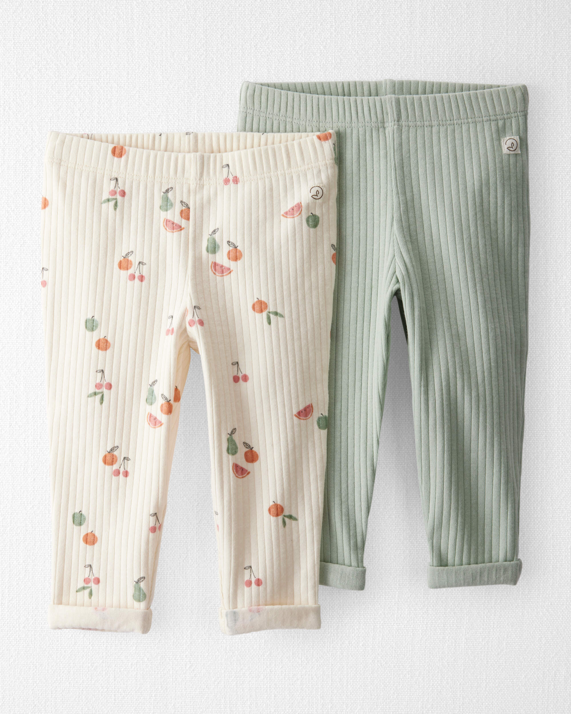 Baby Girl 2-Pack Organic Cotton Rib Leggings