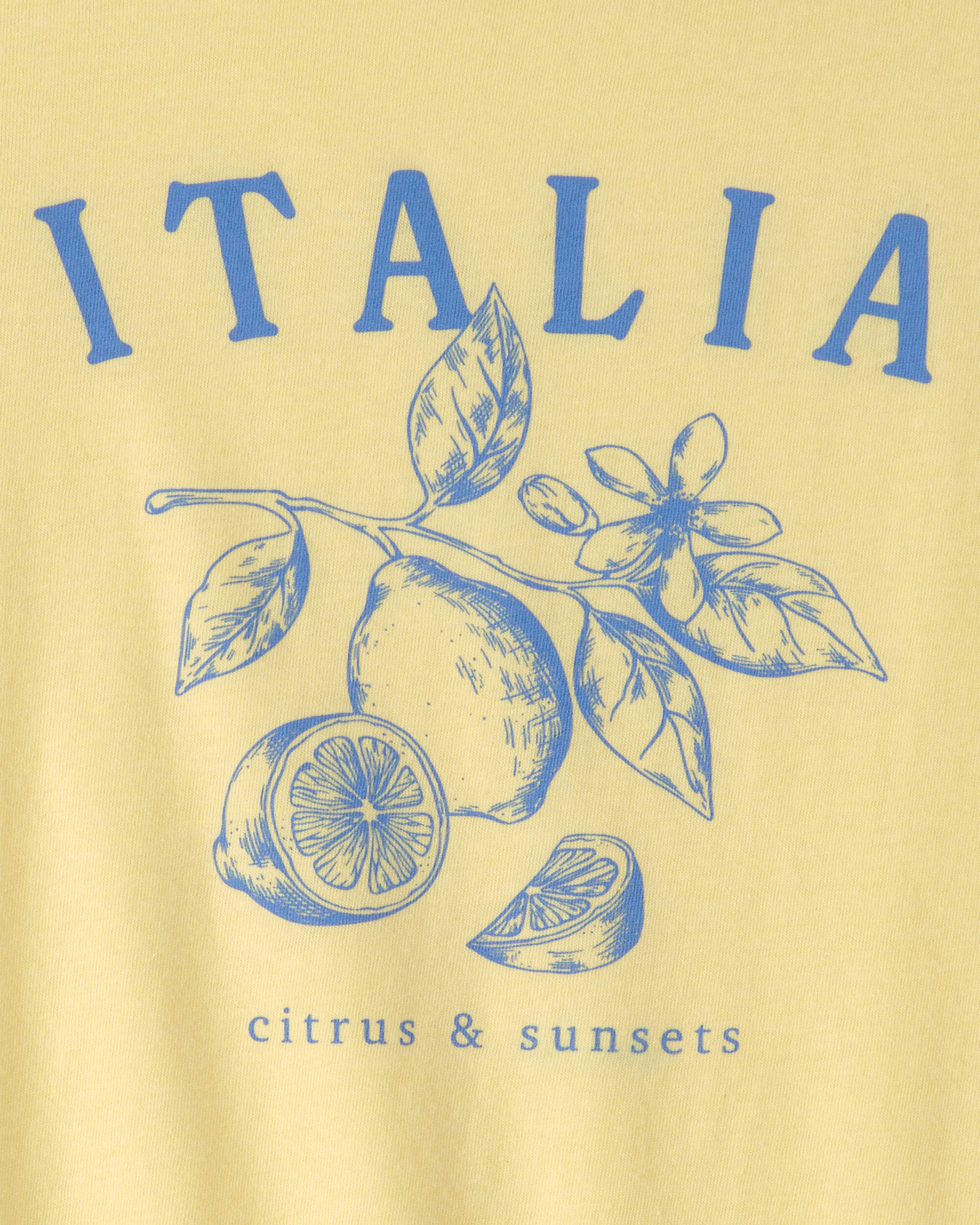 Girls Italia Lemon Graphic Tee - Yellow
