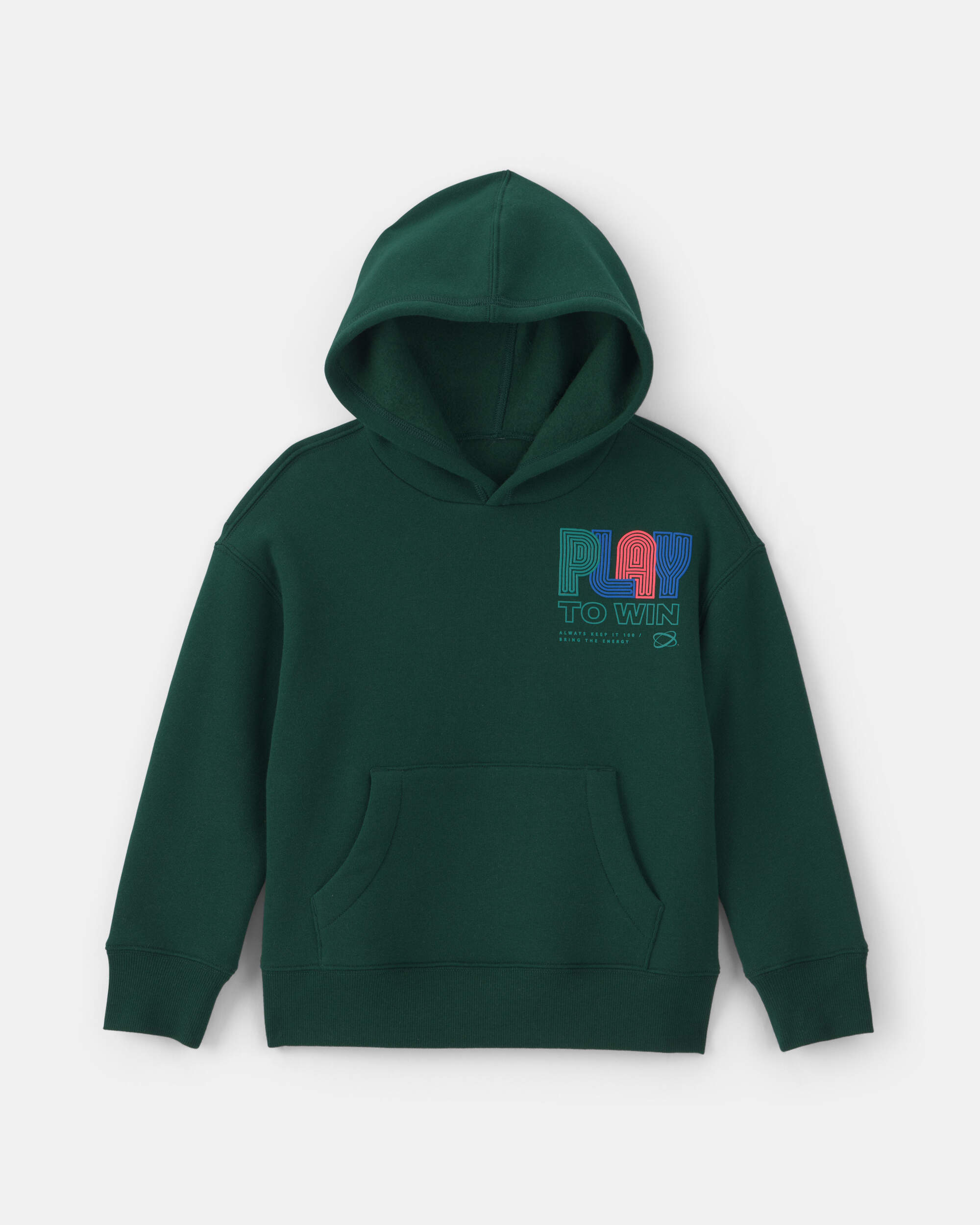 Boys 'Play To Win' Fleece Hoodie - Green