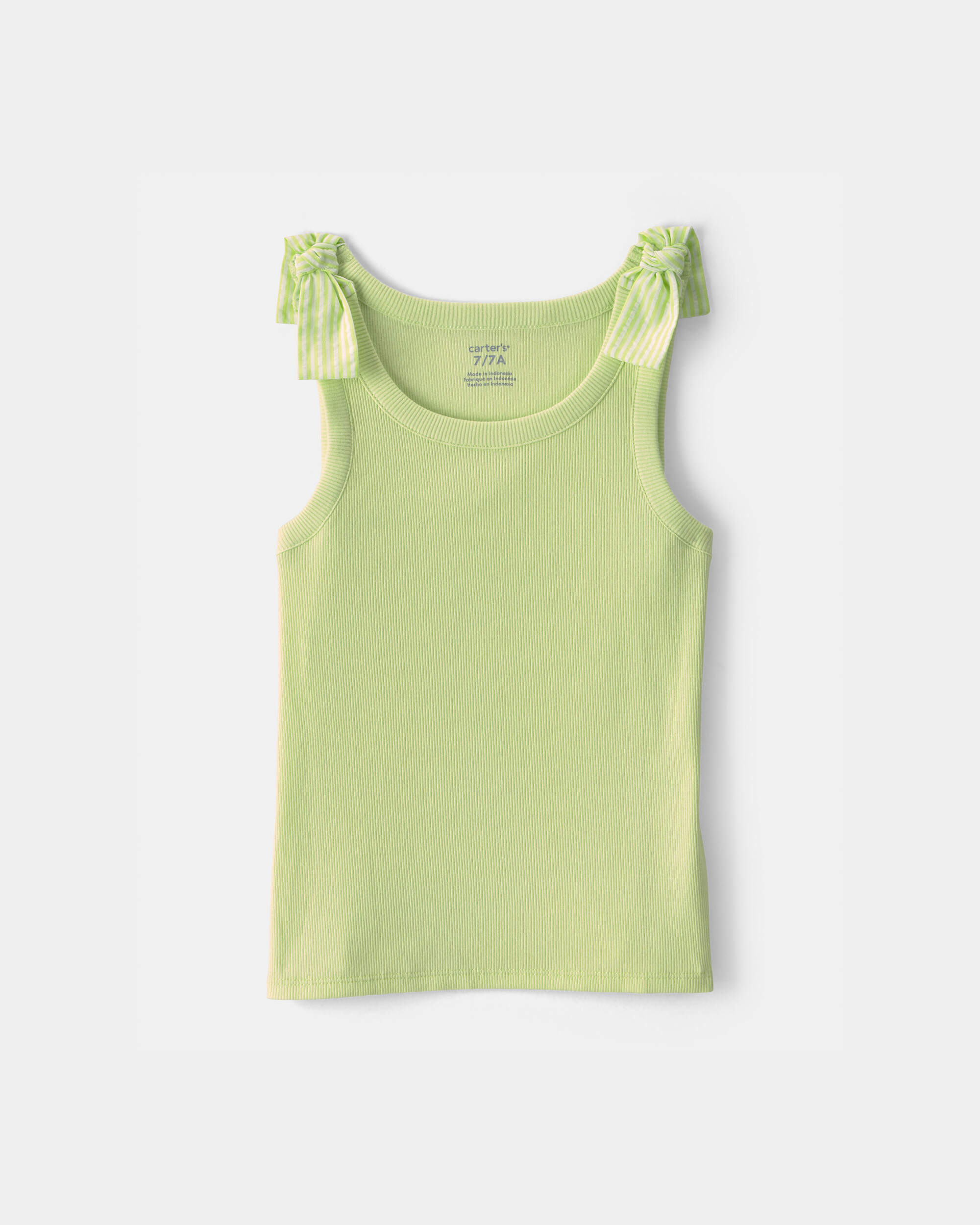 Girls Bow-Sleeve Tank Top - Green