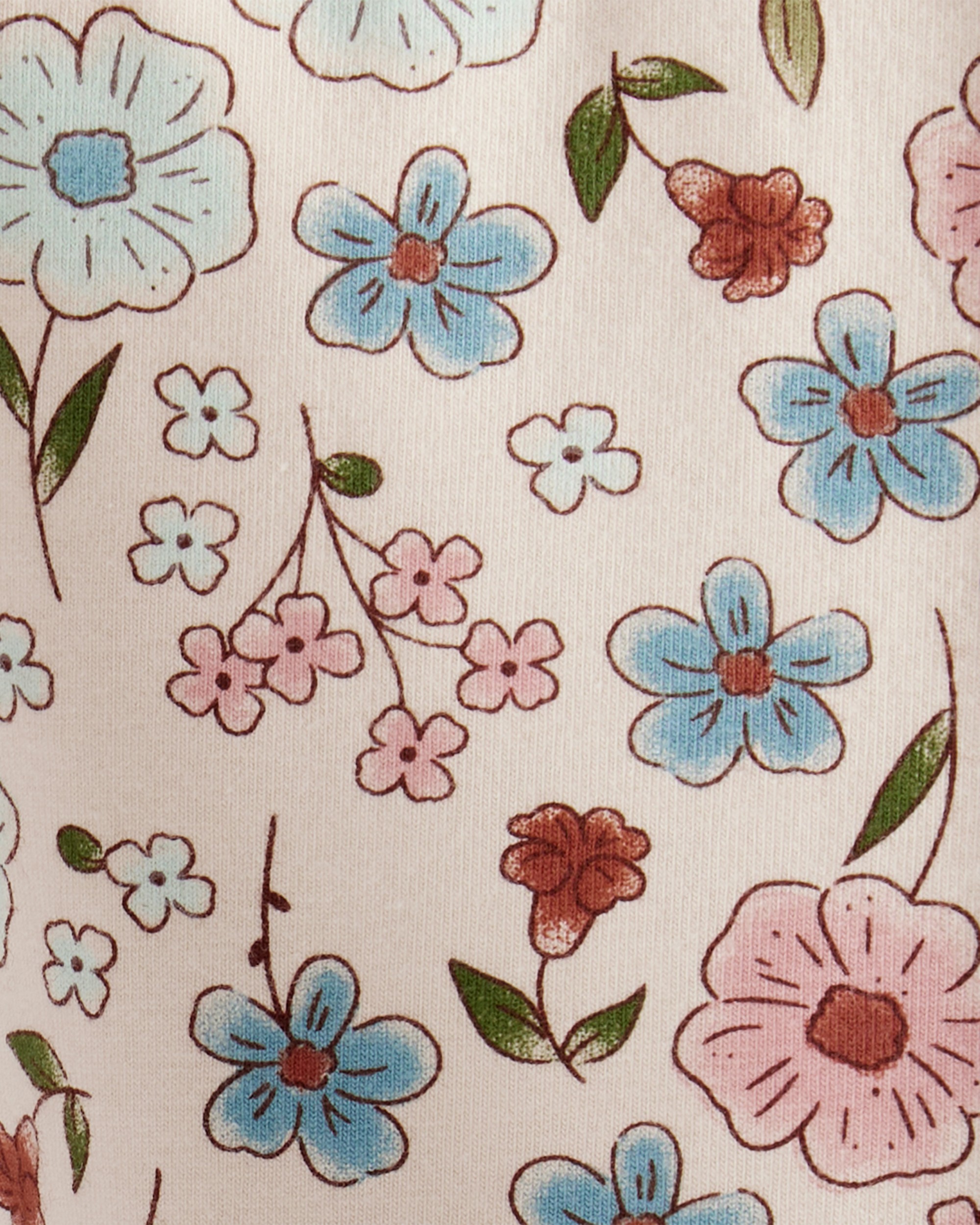 Baby Girl Floral Pull-On Stretch Leggings - Cream