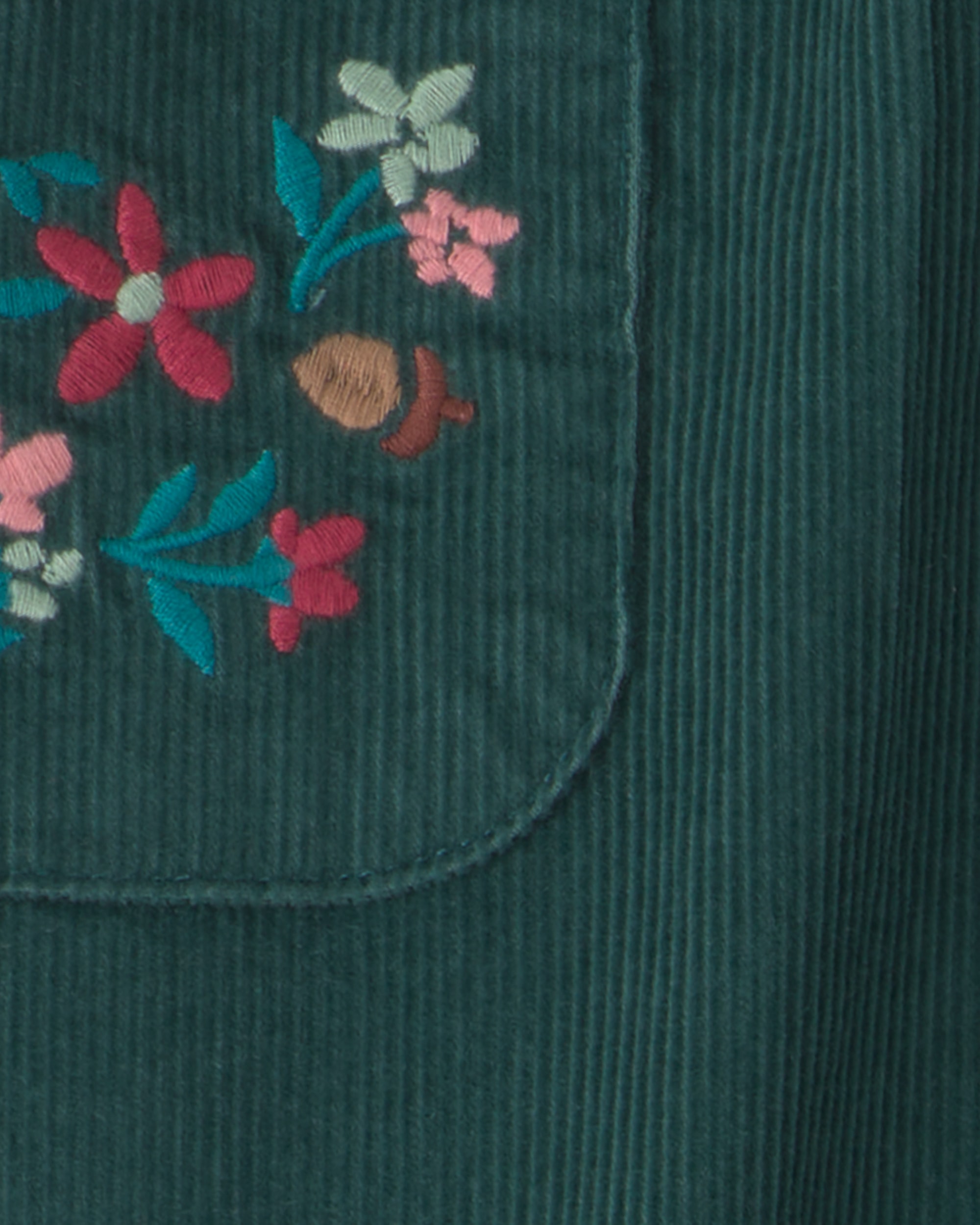 Toddler Girl Floral Corduroy Wide-Leg Pants - Green
