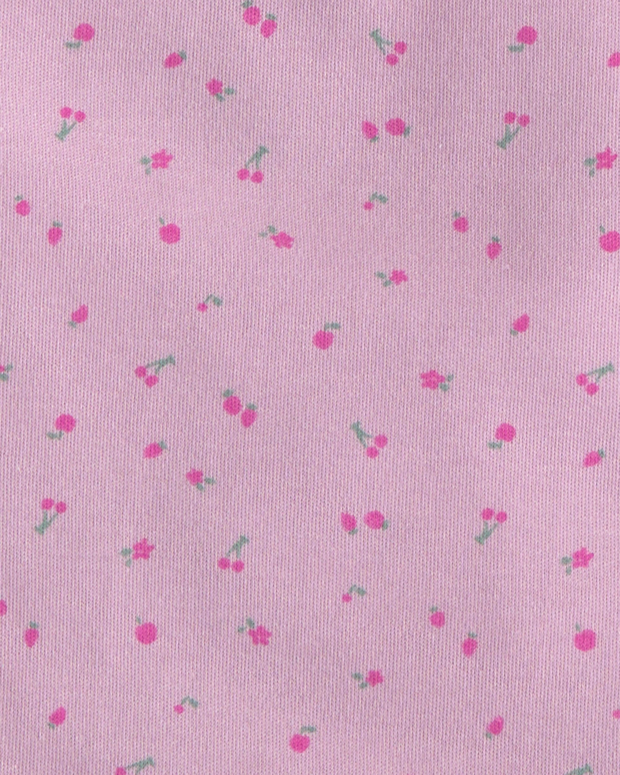 Baby Girl 4-Pack Cherry Floral Burp Cloths - Purple/Ivory