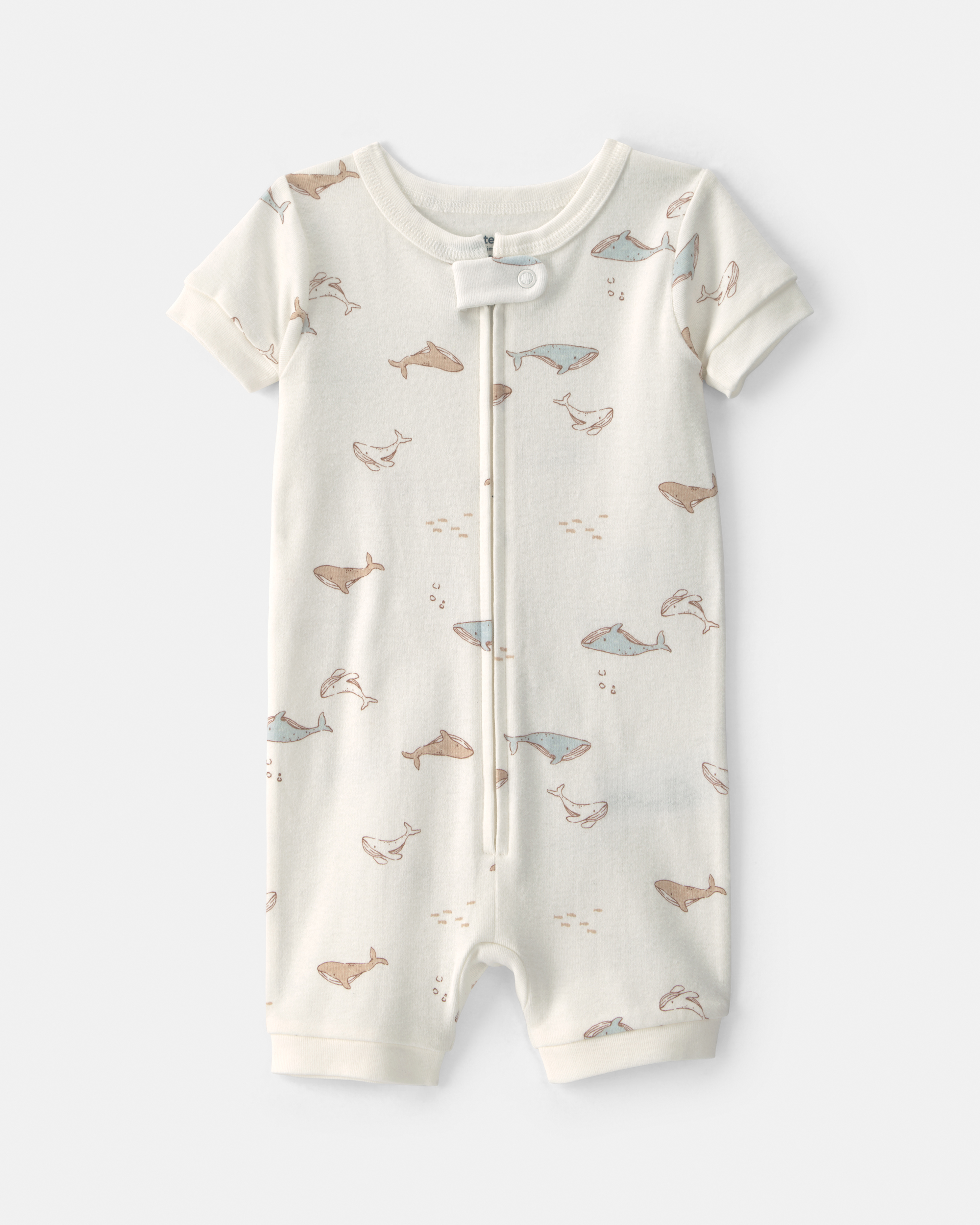 Baby Whale 100% Cotton 1-Piece Romper Pyjama - Ivory
