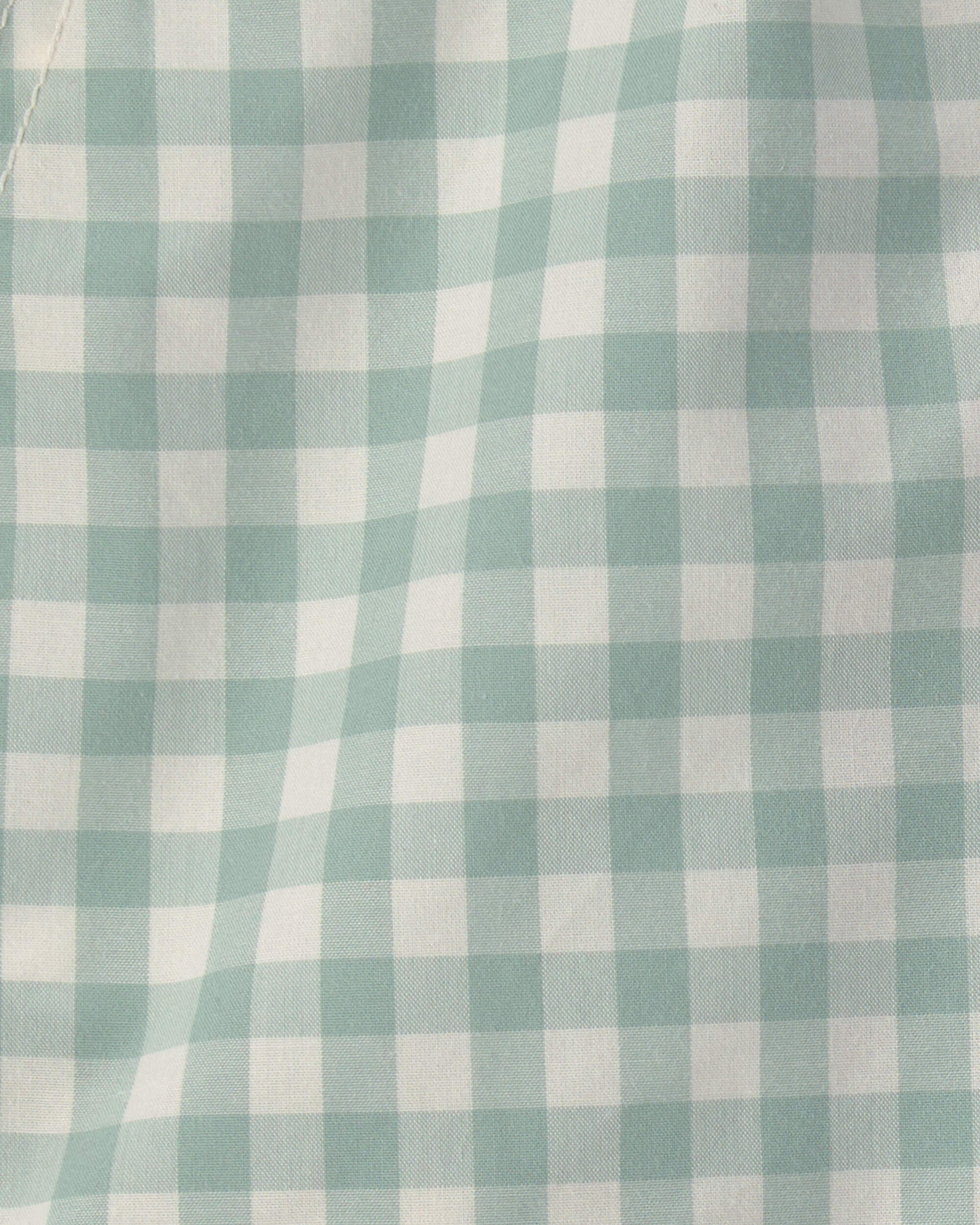 Toddler Boy Gingham Poplin Shorts - Green