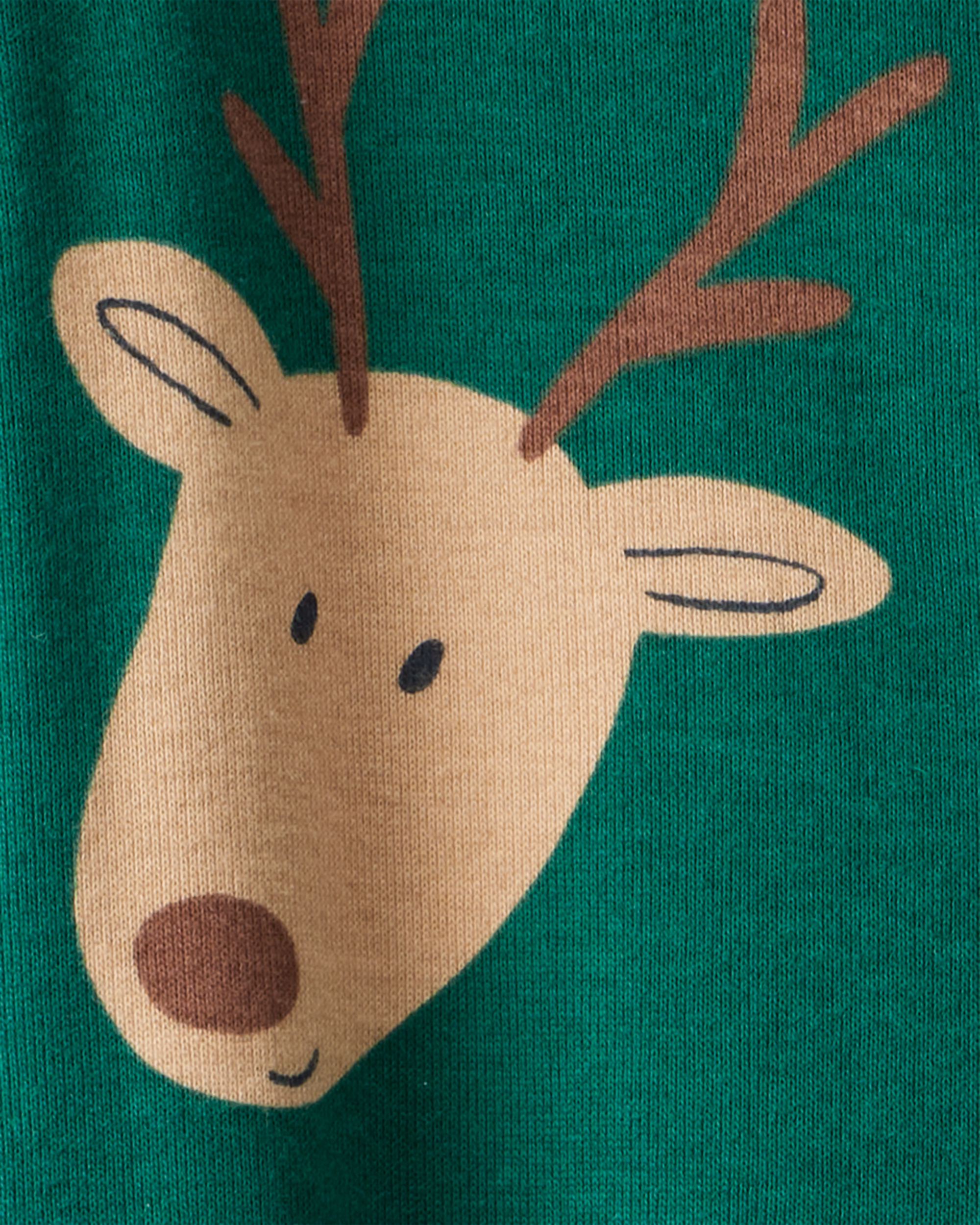Baby Reindeer 100% Cotton Snug Fit 2-Way Zip Sleeper - Green