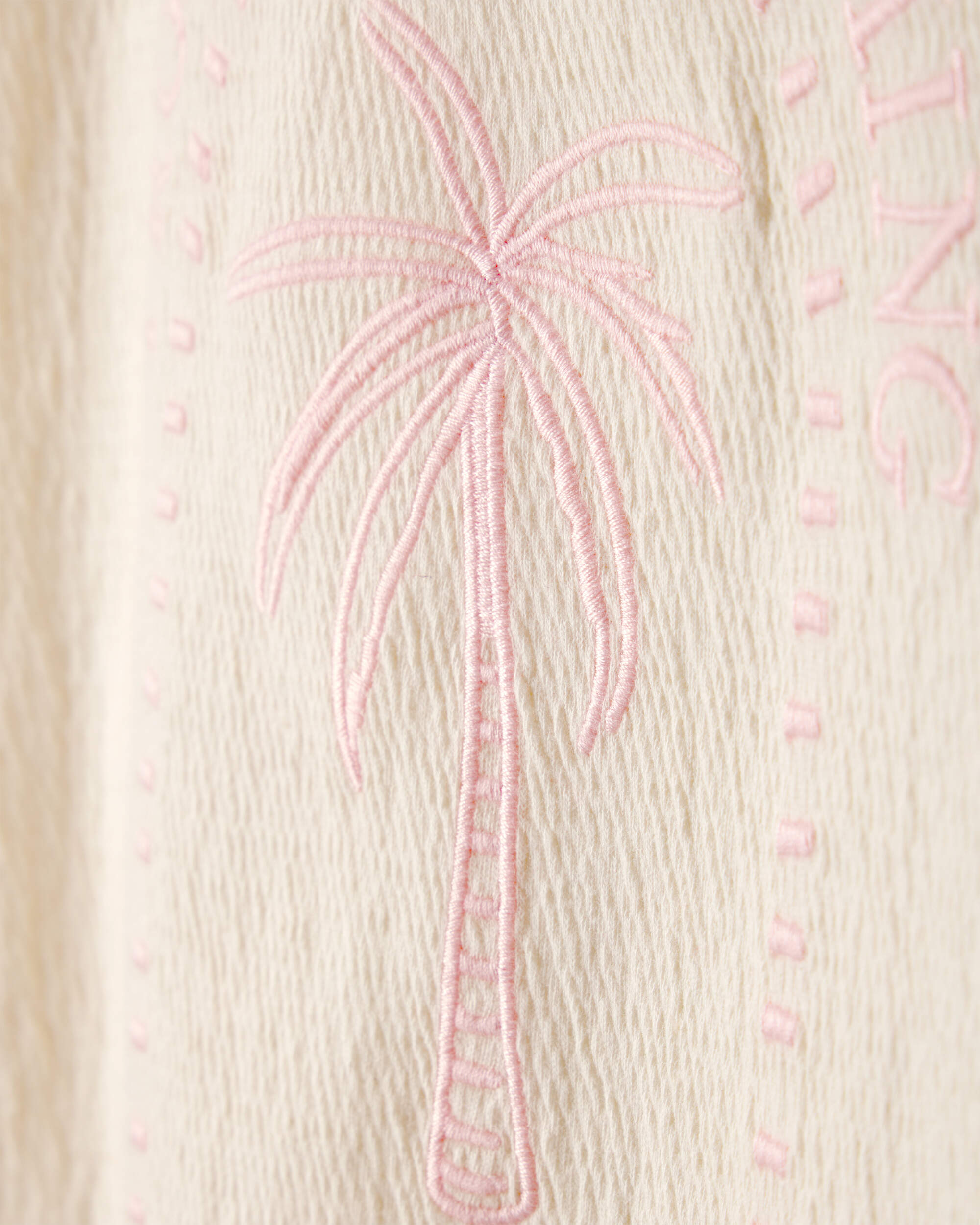 Girls 'Tropical Dreaming' Crinkle Top - Cream