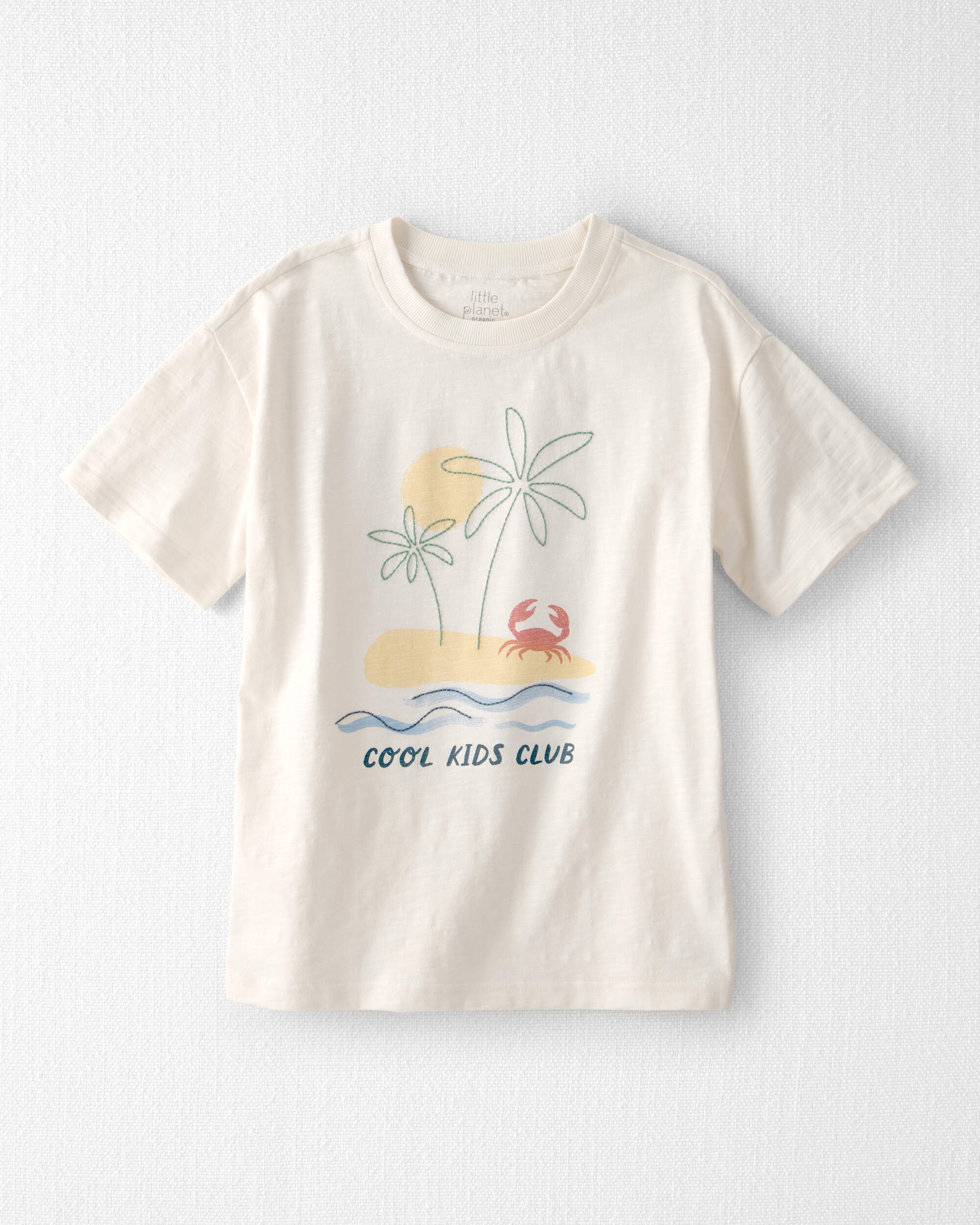 Kid Organic Cotton Tee Beach Print