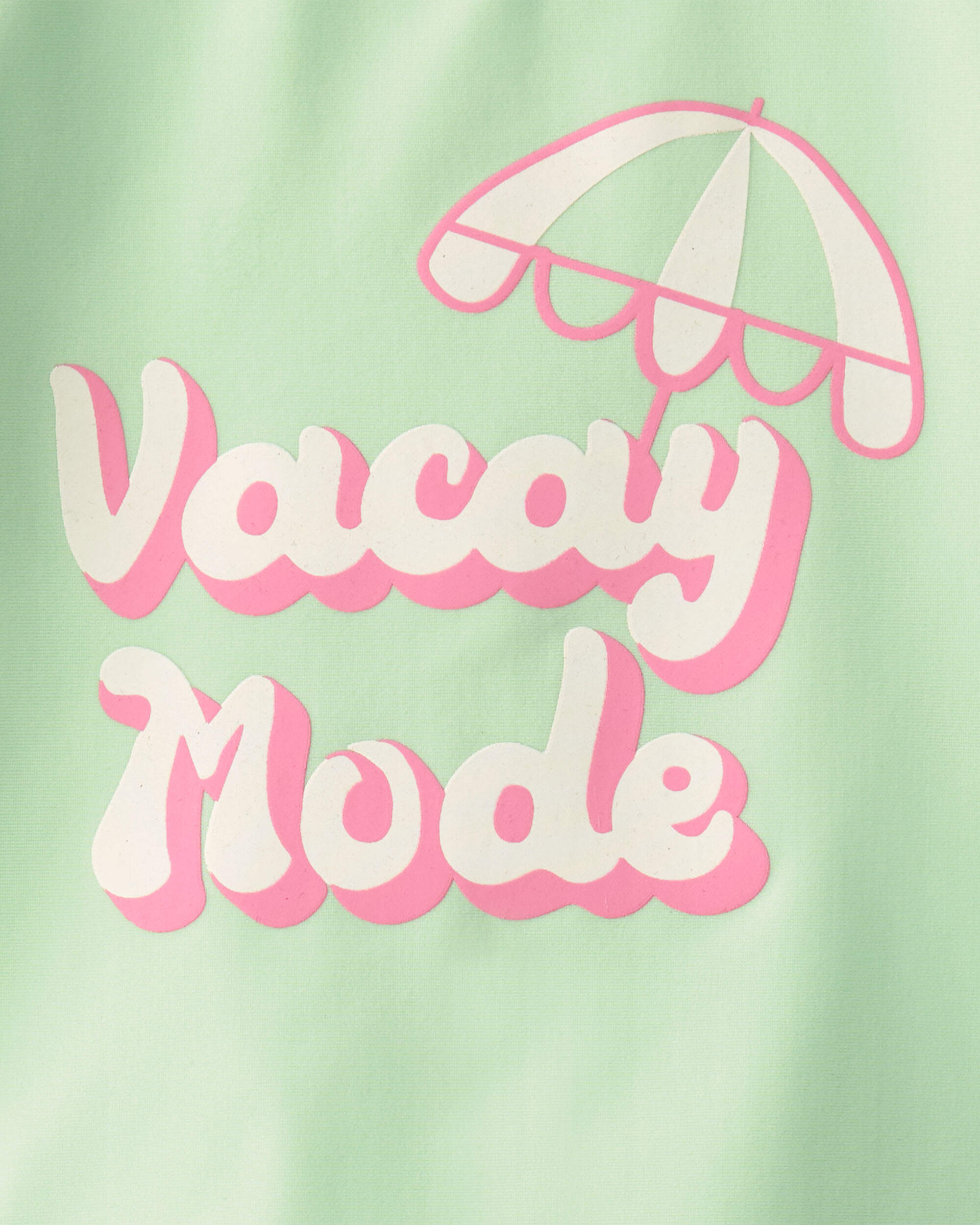 Baby Girl 2-Piece 'Vacay Mode' Rashguard Swimsuit Set - Green