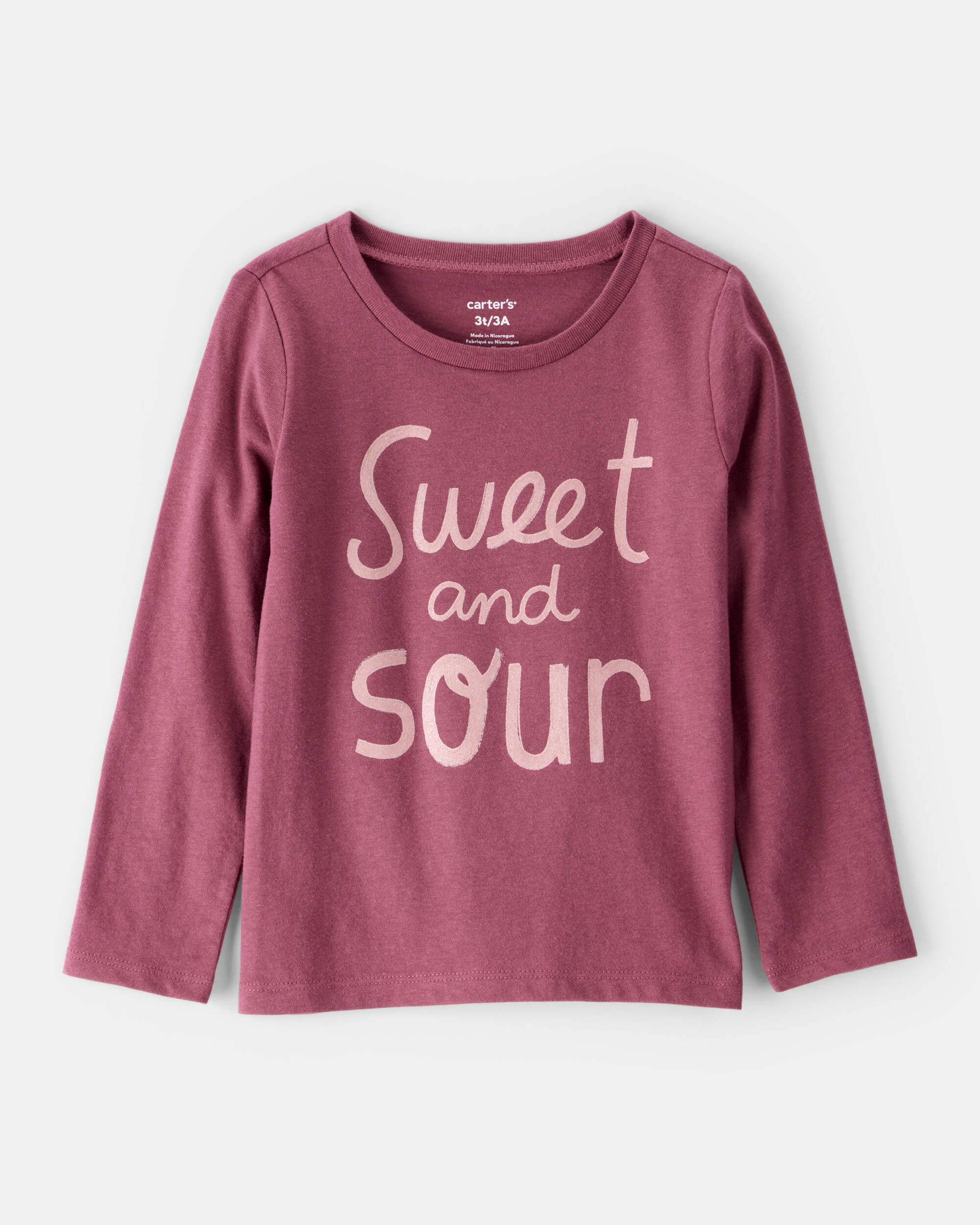 Toddler Girl Sweet & Sour Long-Sleeve Graphic Tee - Red