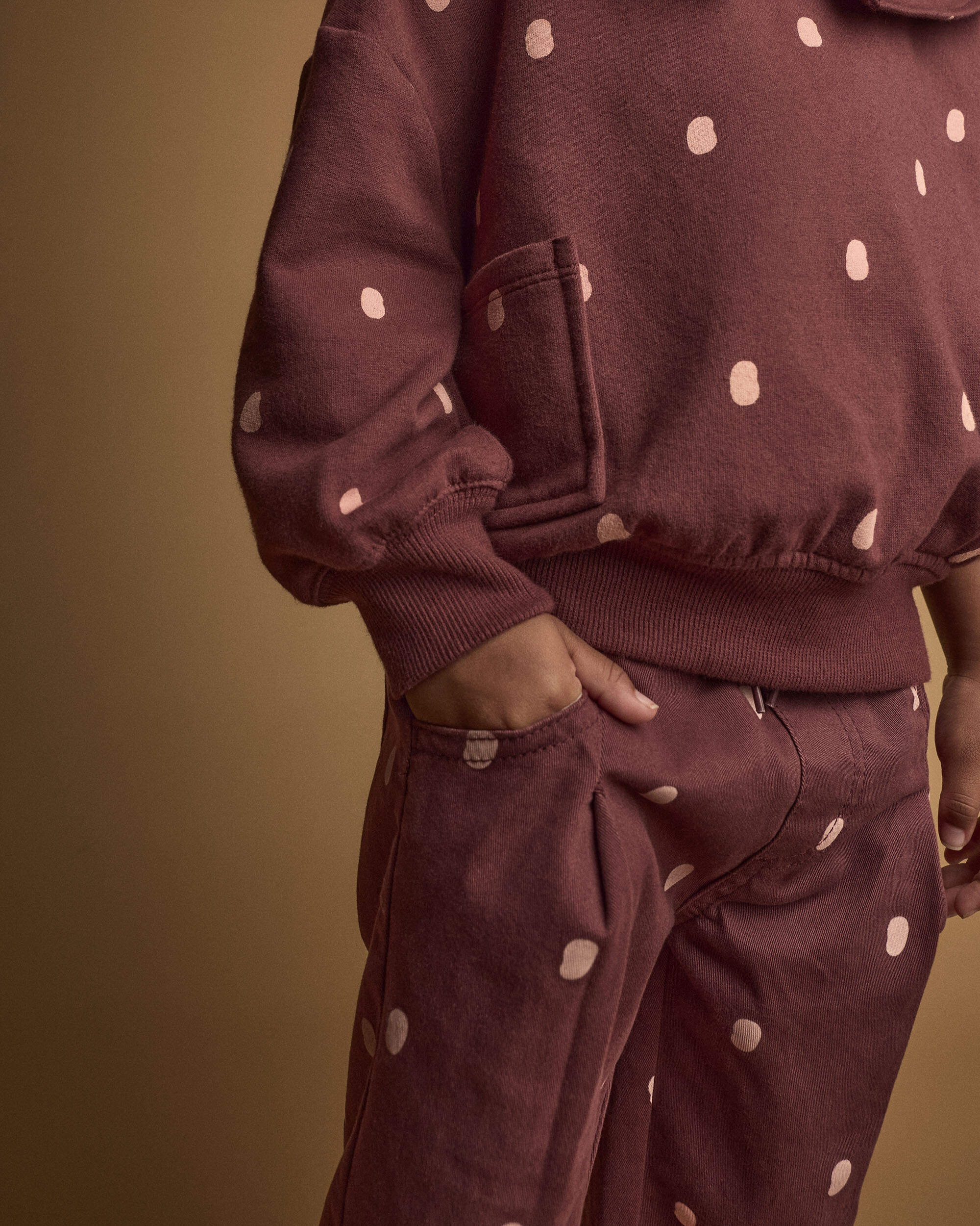 Toddler Girl Pleated Pants Polka Dots - Burgundy