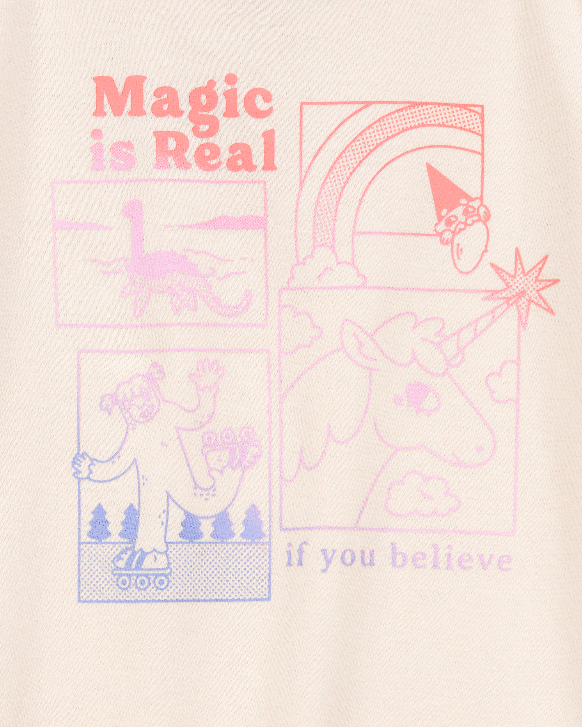 Girls Magic Is Real Short-Sleeve Graphic Tee - Ivory