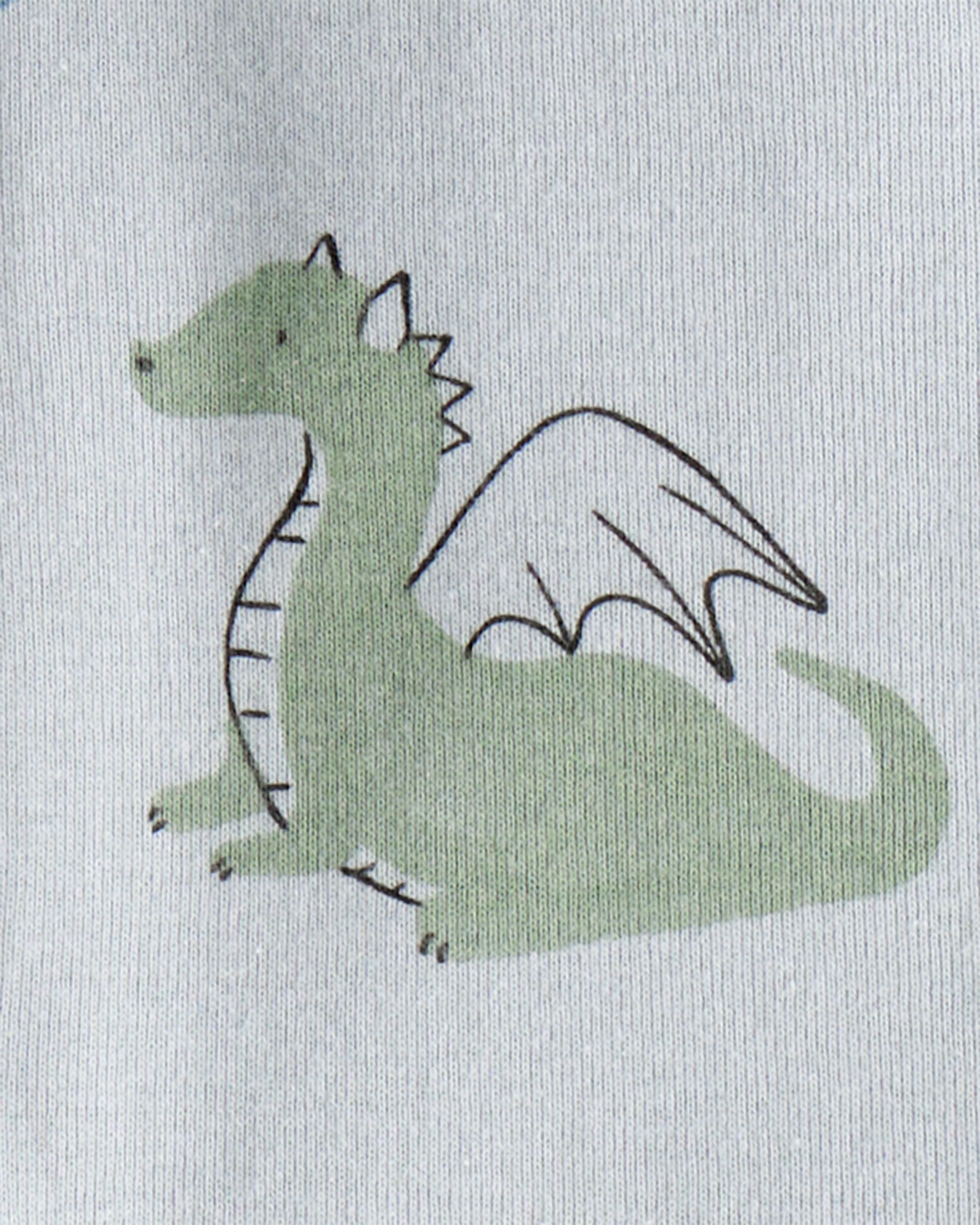 Baby Boy Dragon Print 100% Cotton Long-Sleeve 2-Way Zip 1-Piece Pyjamas - Blue