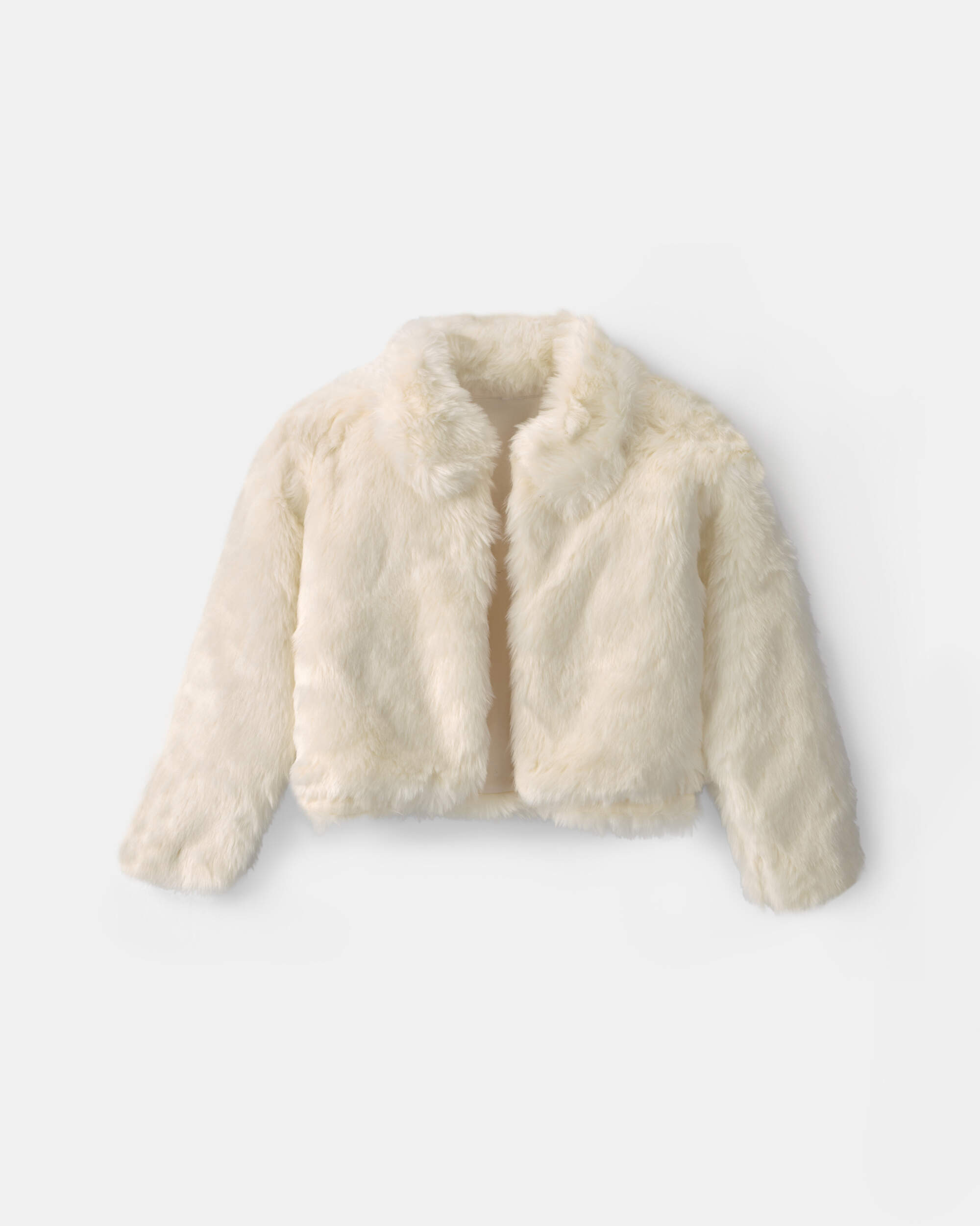 Girls Faux Fur Jacket - Cream