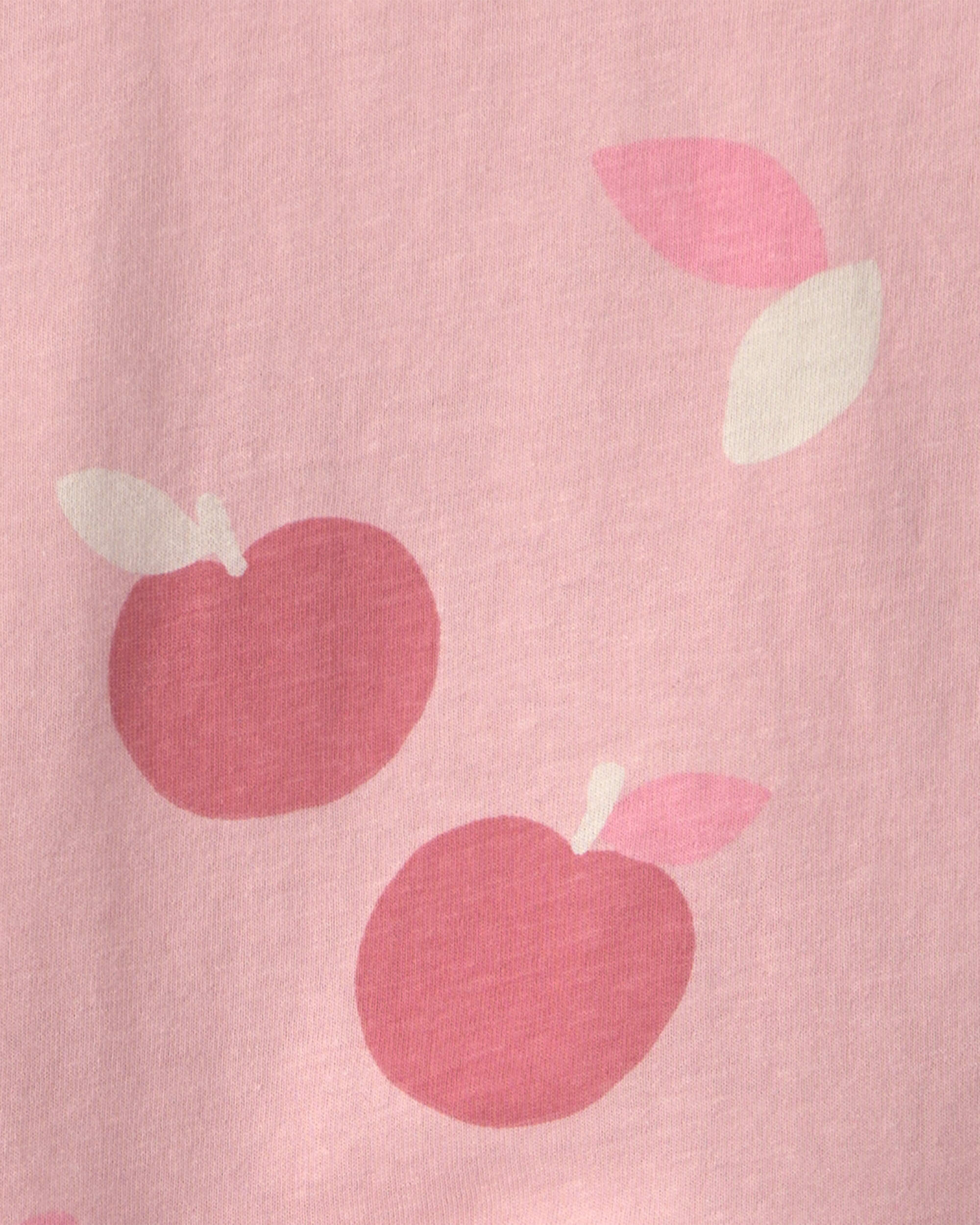 Toddler Girl Apple Long Sleeve Top - Pink