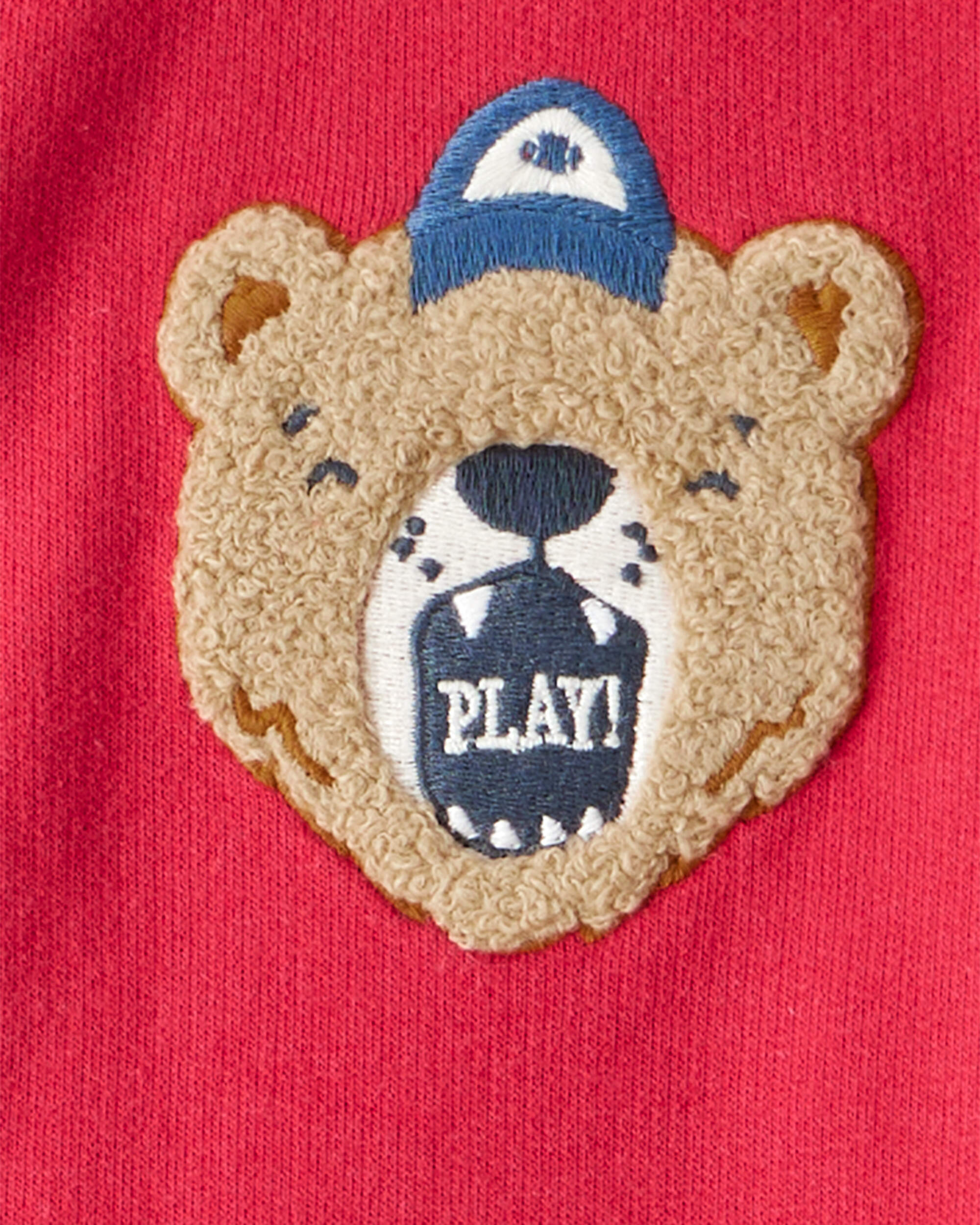 Toddler Boy Bear Long-Sleeve Varsity Fashion Jacket - Red