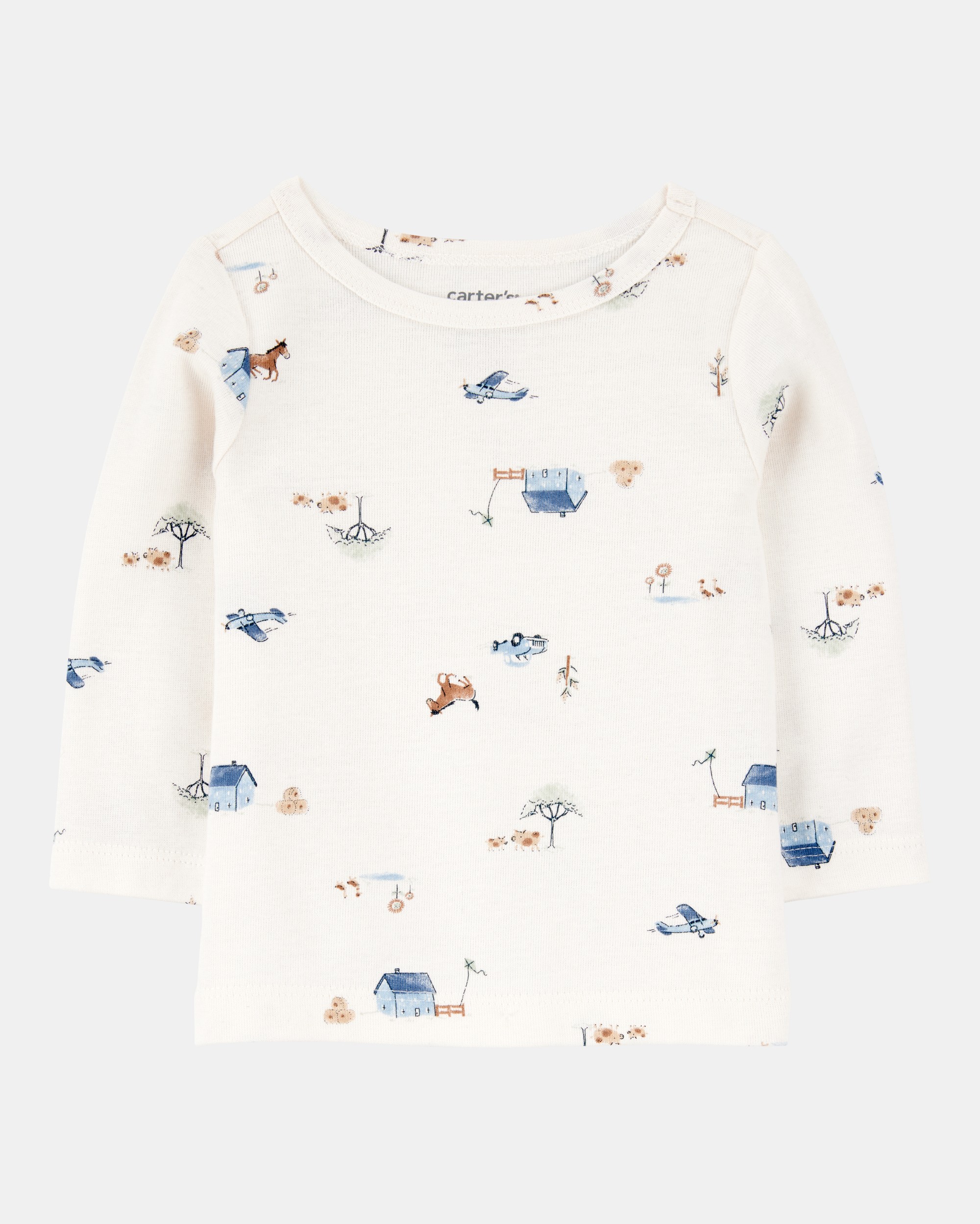 Baby Boy 2-Piece Long-Sleeve Tee & Thermal Coverall Set