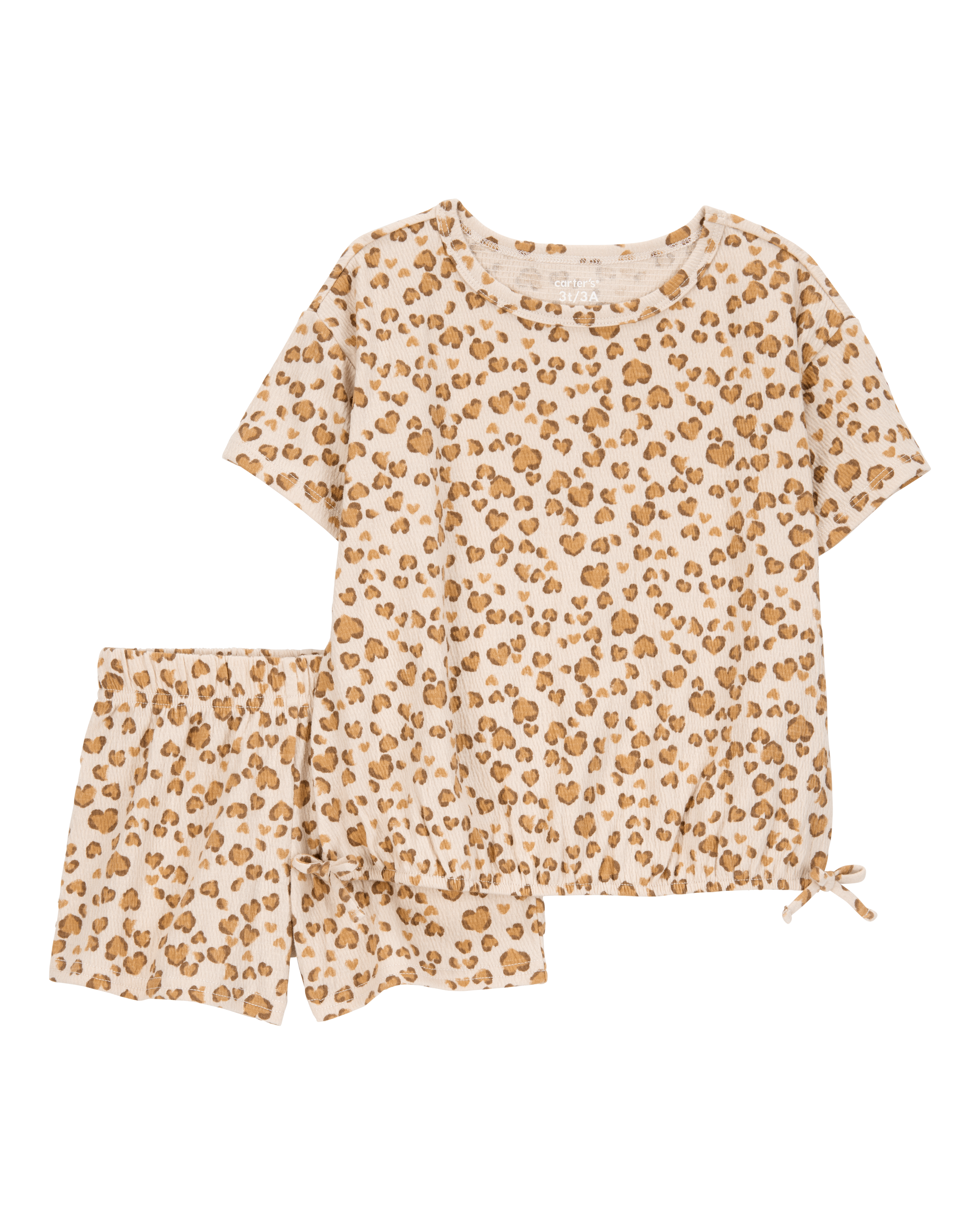 Toddler 2-Piece Leopard Print Short Set - Brown