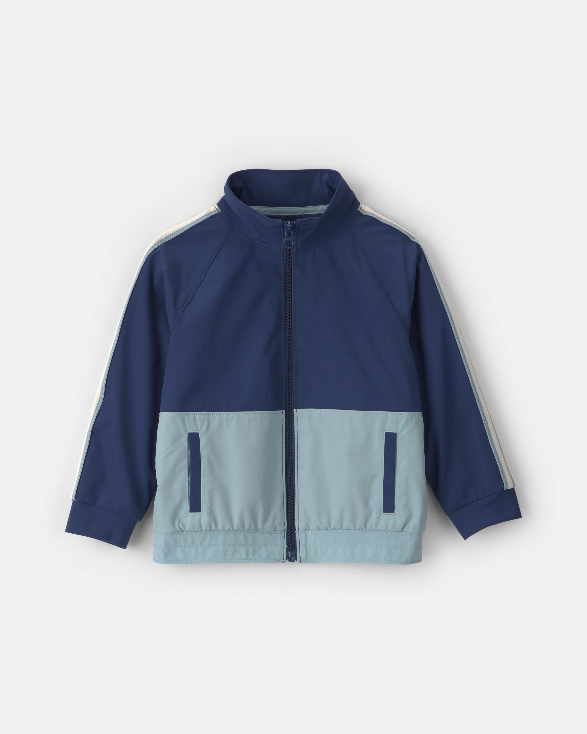 Toddler Boy colour Block Zip-Up Jacket - Navy Blue