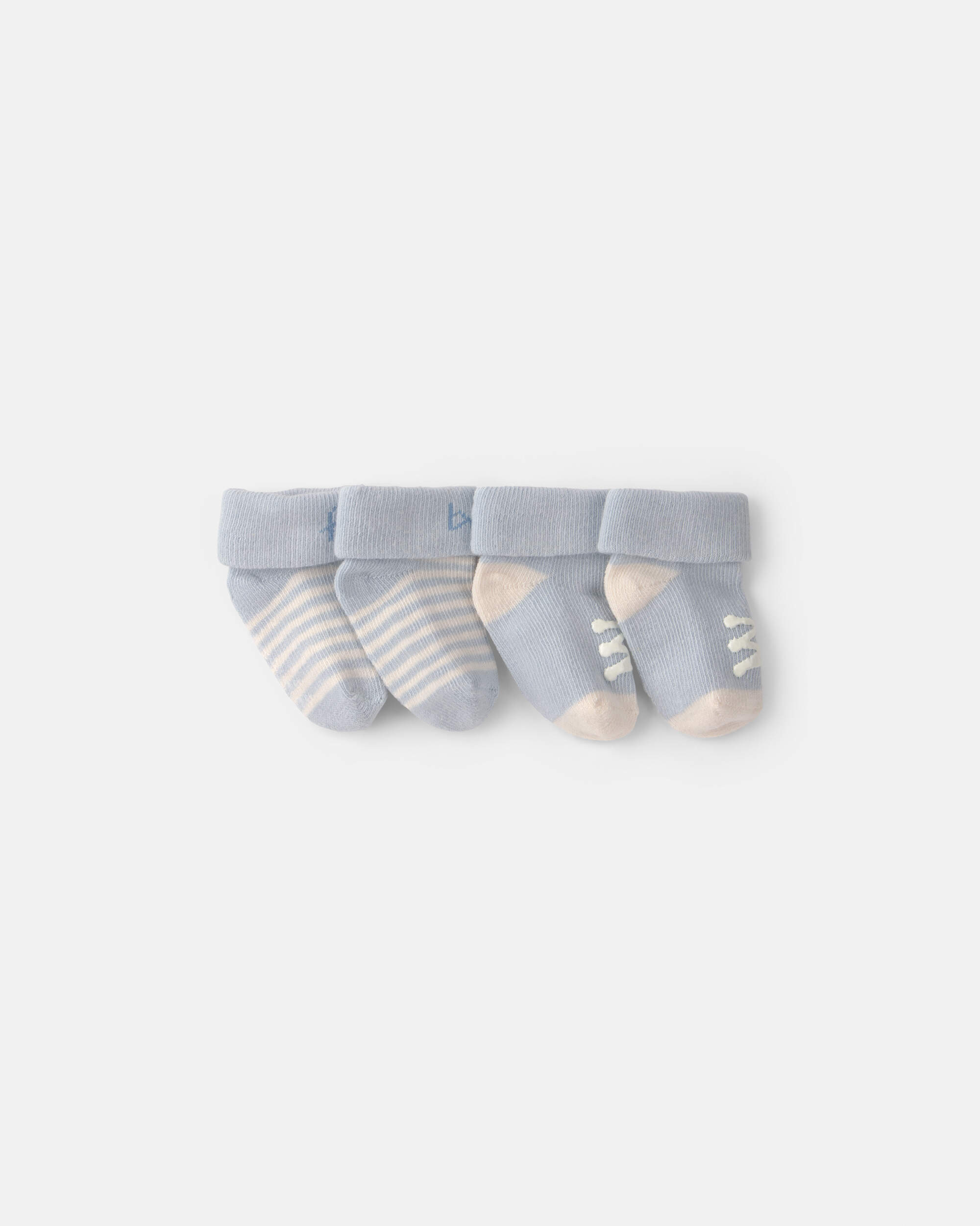 Baby Boy 2-Pack 'Hello Baby' Foldover Booties - Blue