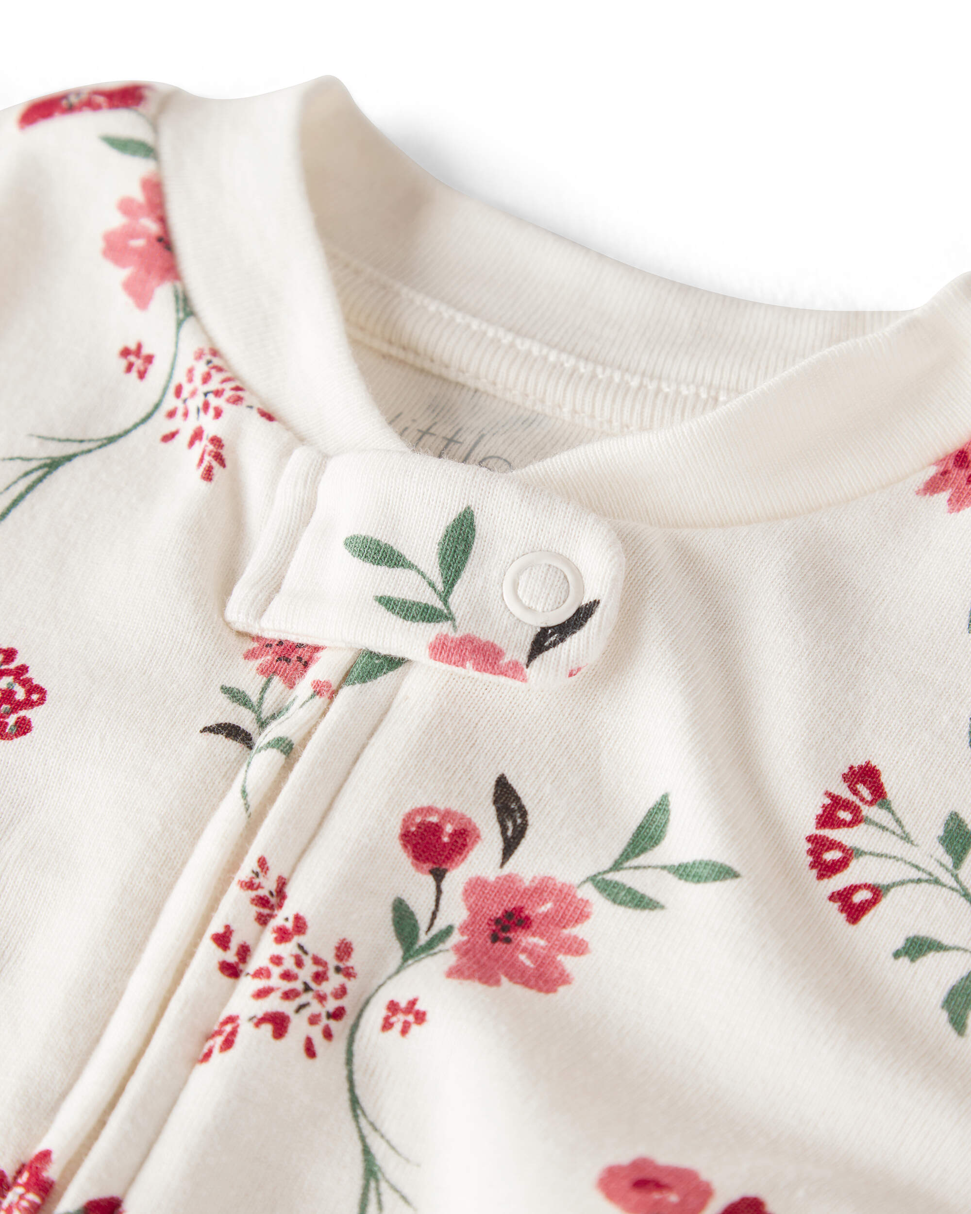 Baby Organic Cotton Sleep & Play Pyjamas Rosethorn Hollow Print