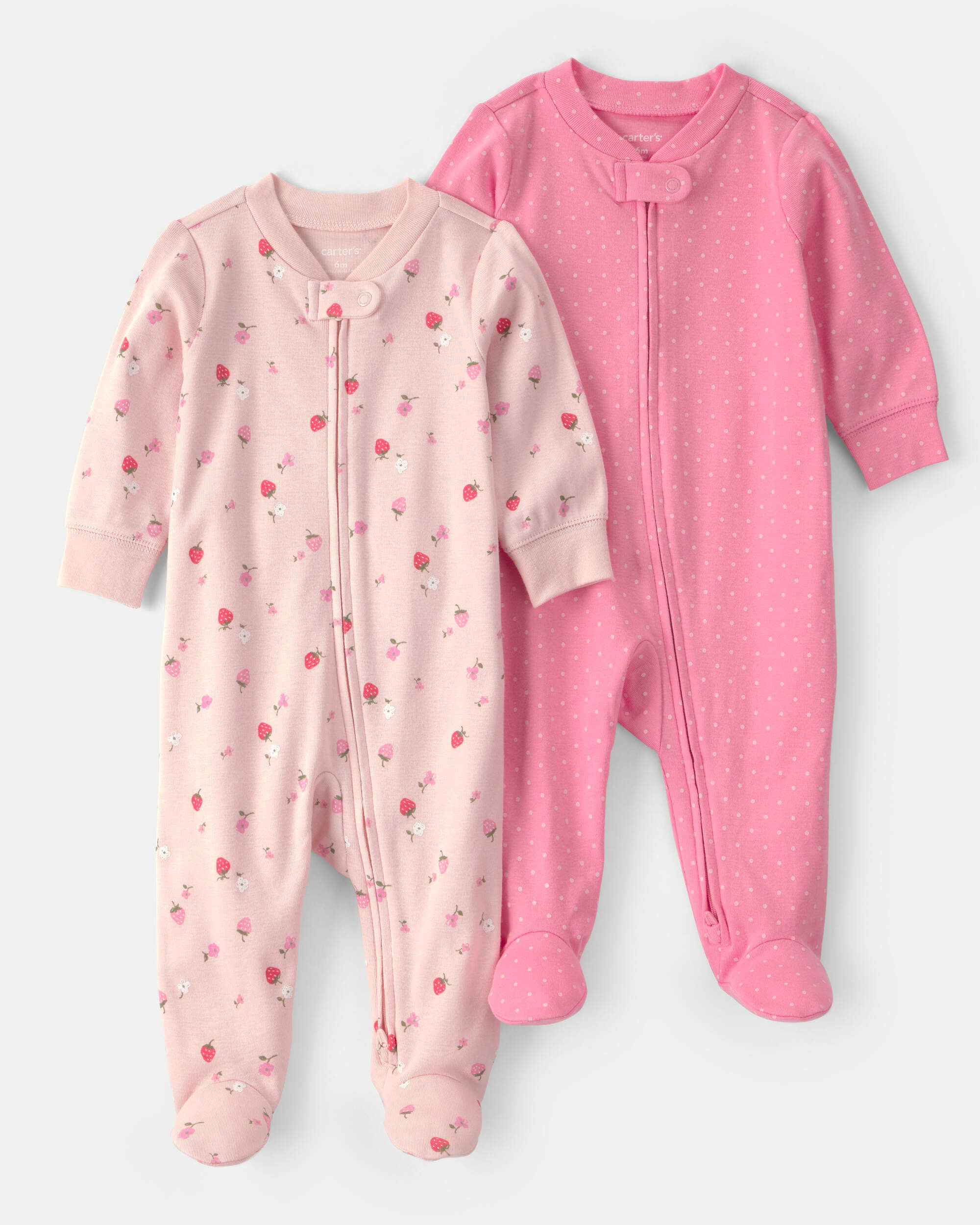 Baby Girl 2-Pack Strawberry Sleeper - Pink