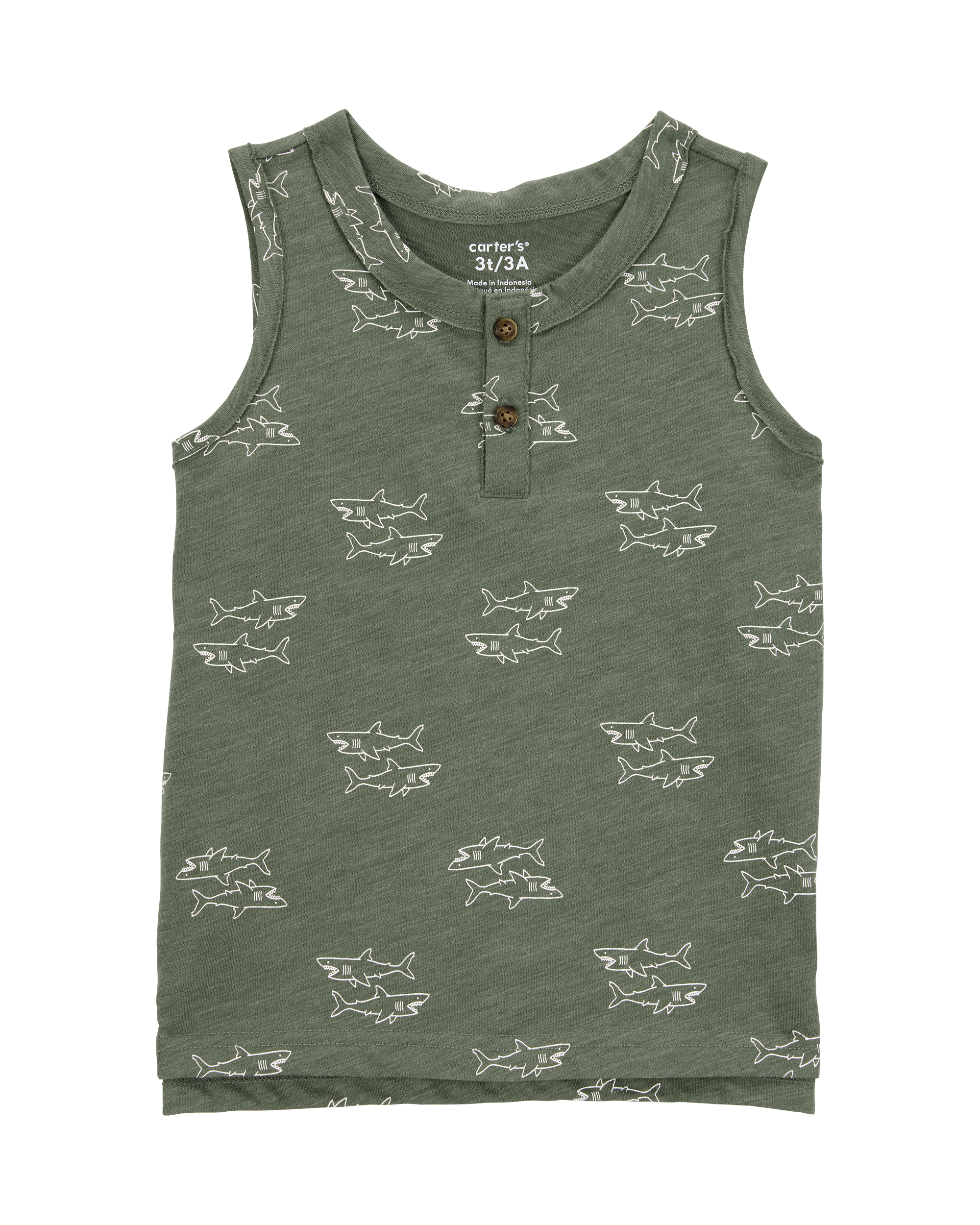 Toddler Shark Sleeveless Slub Jersey Tank