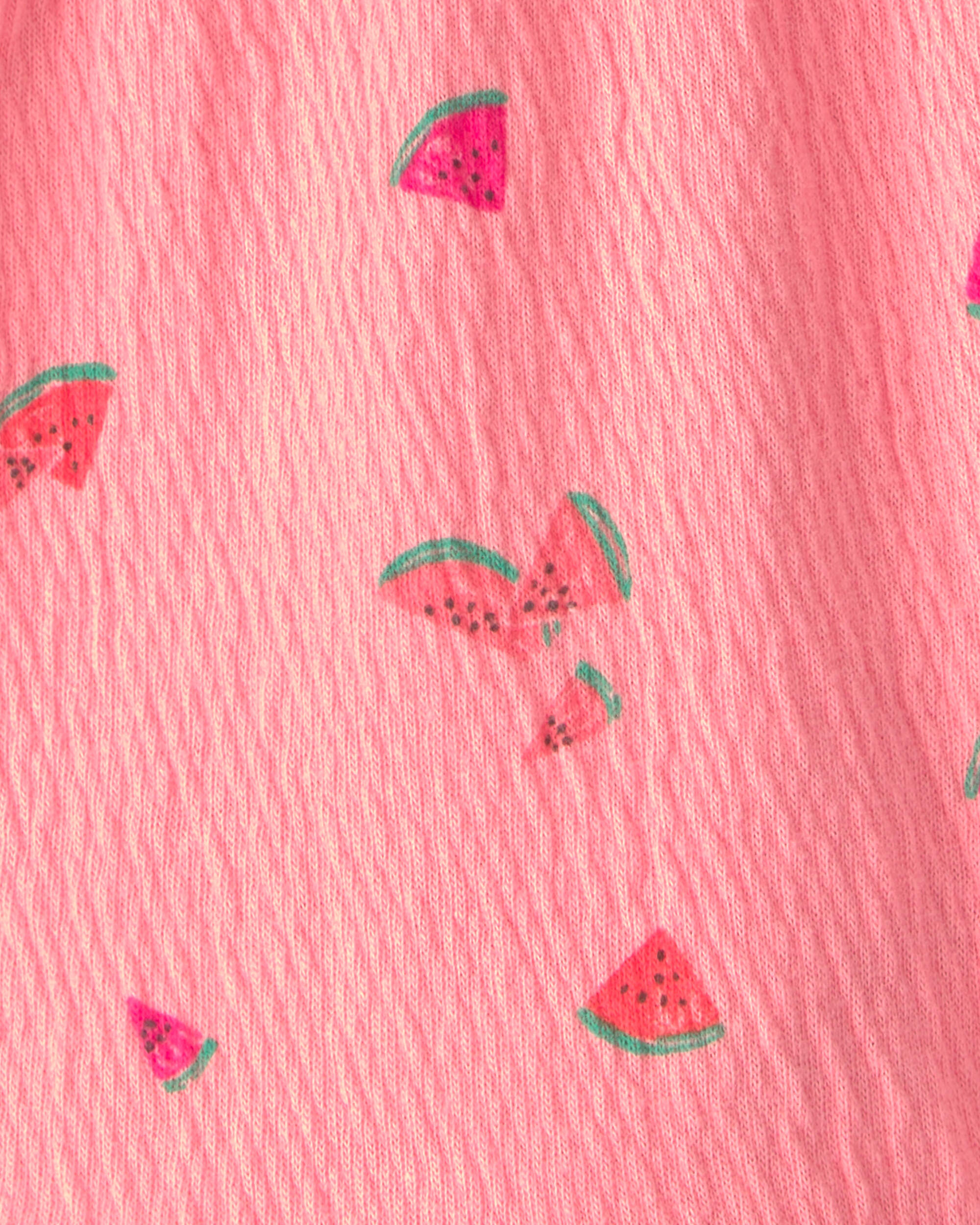 Baby Girl Ruffle-Trim Watermelon Shorts - Pink