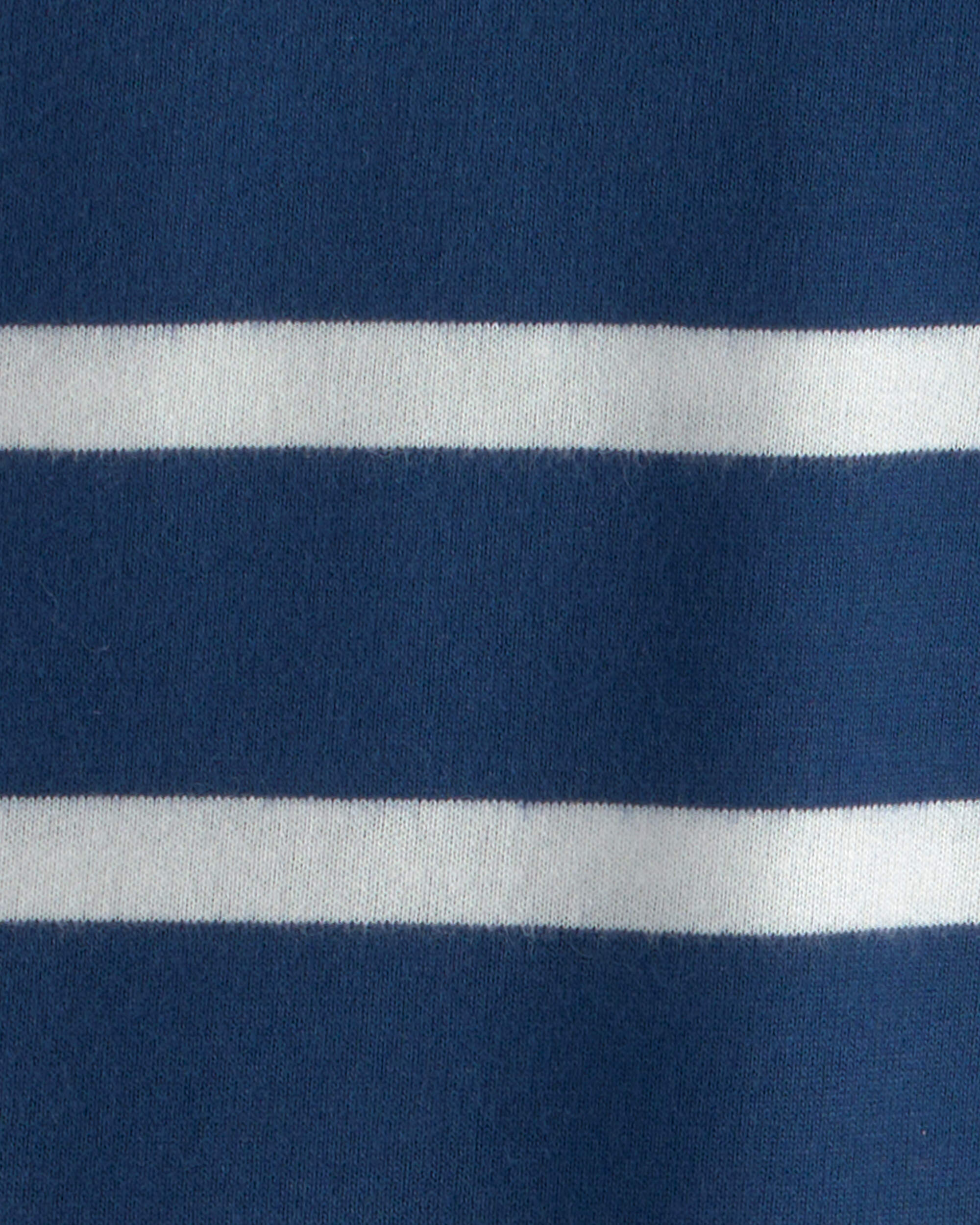 Boys Striped French Terry Quarterzip Pullover - Blue/Ivory