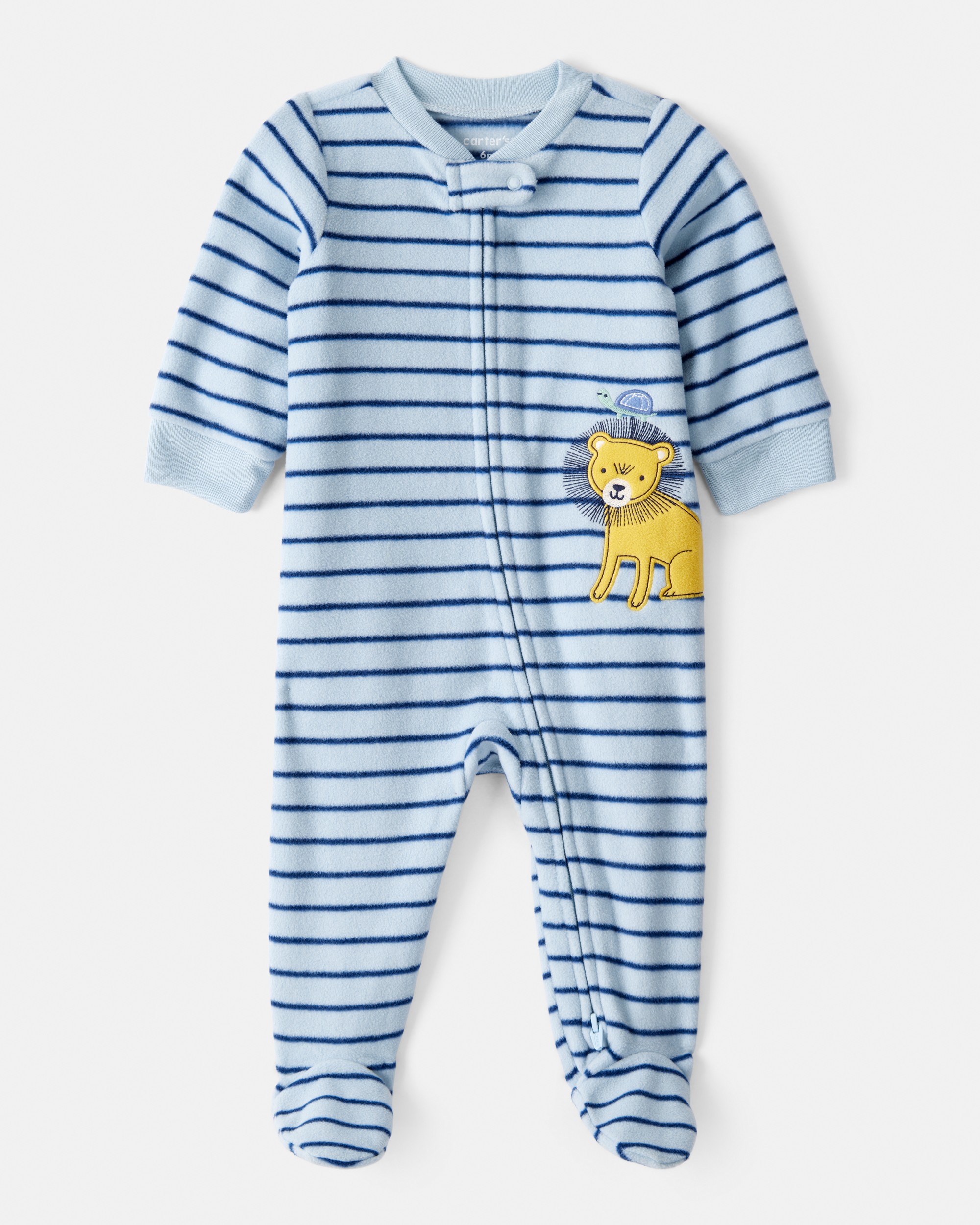 Baby Boy Lion Print Loose Fit Sleeper - Blue