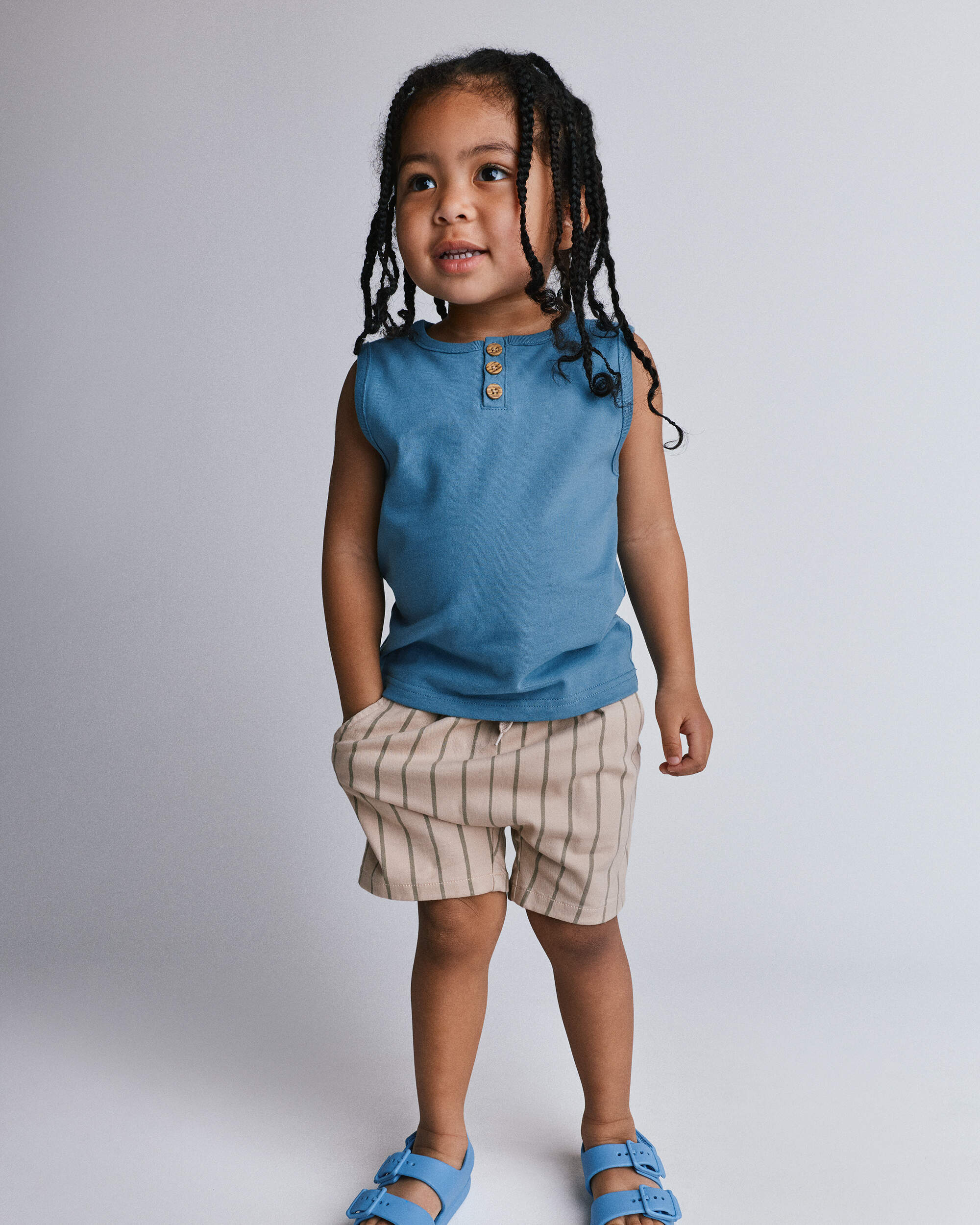 Toddler Henley Tank - Teal