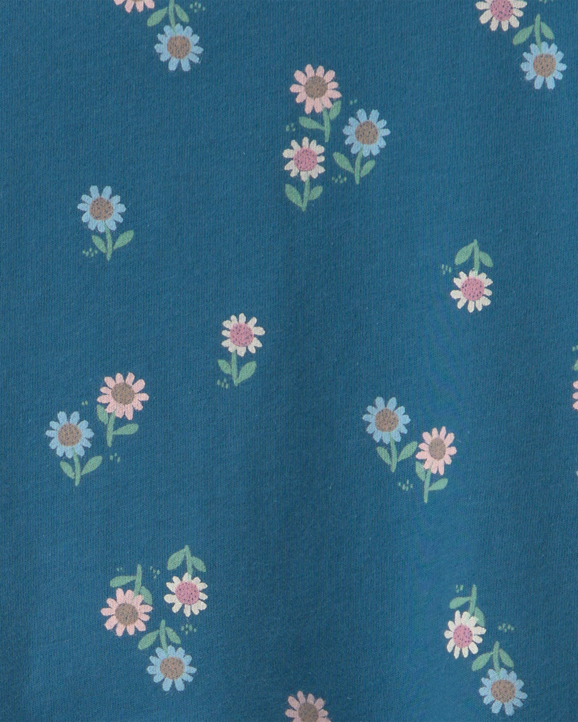 Toddler Girl Floral Long Sleeve Top - Teal
