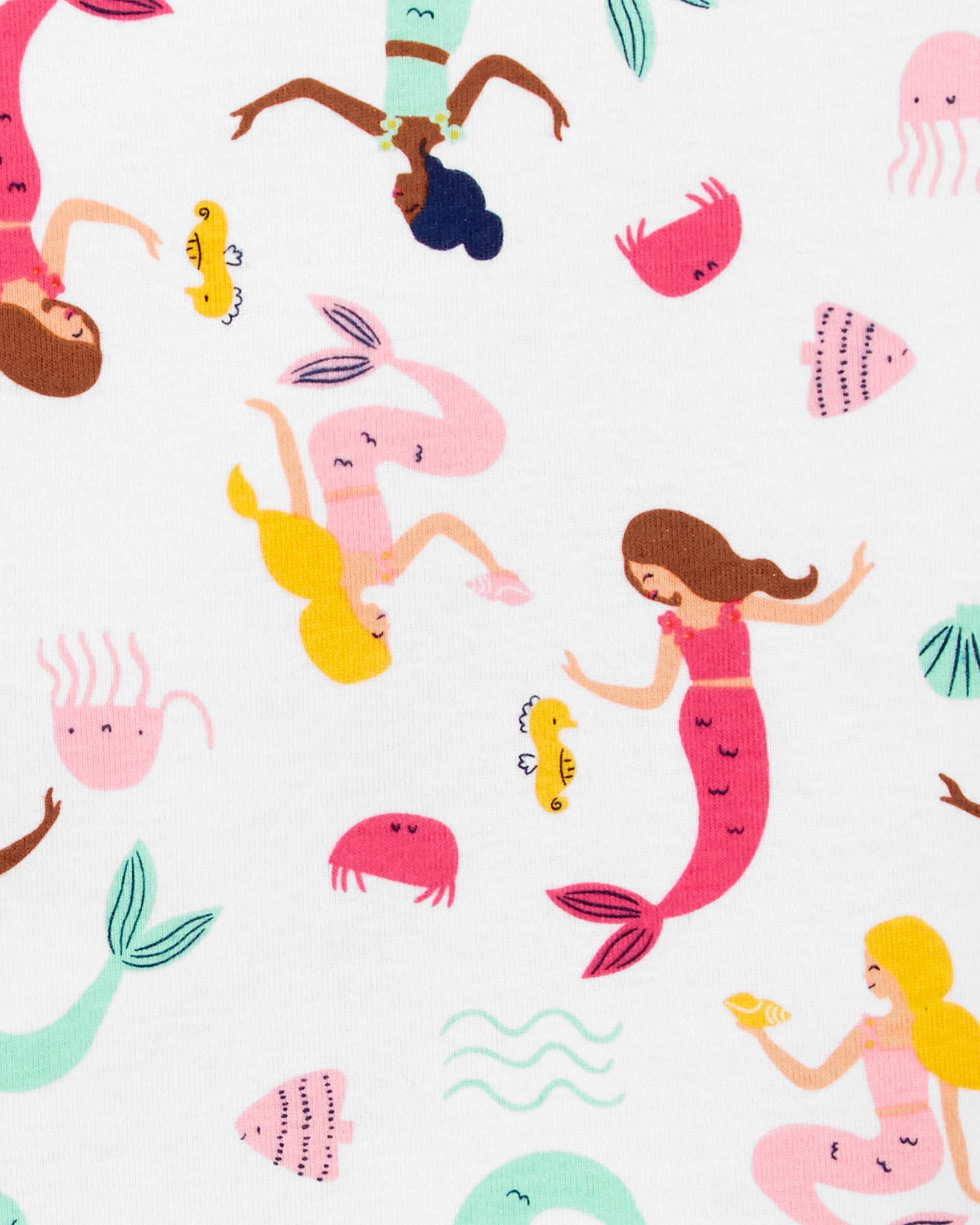 Toddler 4 Piece Mermaid 100 Snug Fit Cotton Pyjamas