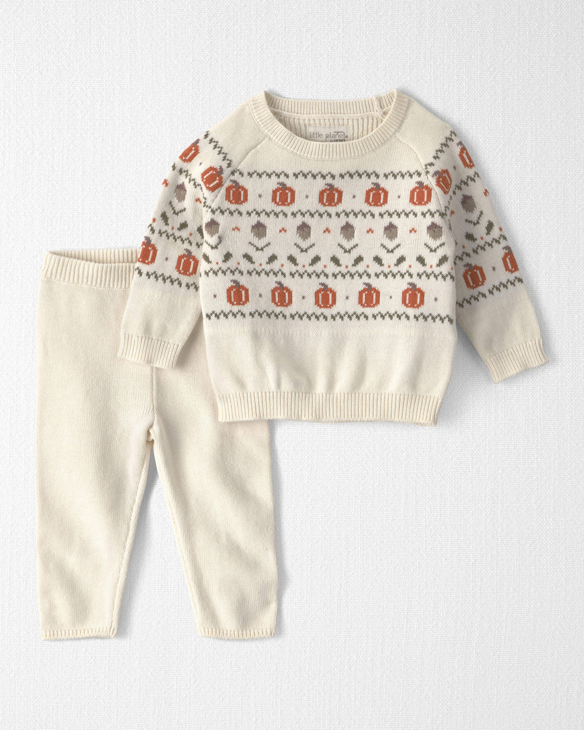 Baby 2-Piece Organic Cotton Sweater Knit Top & Pant Set