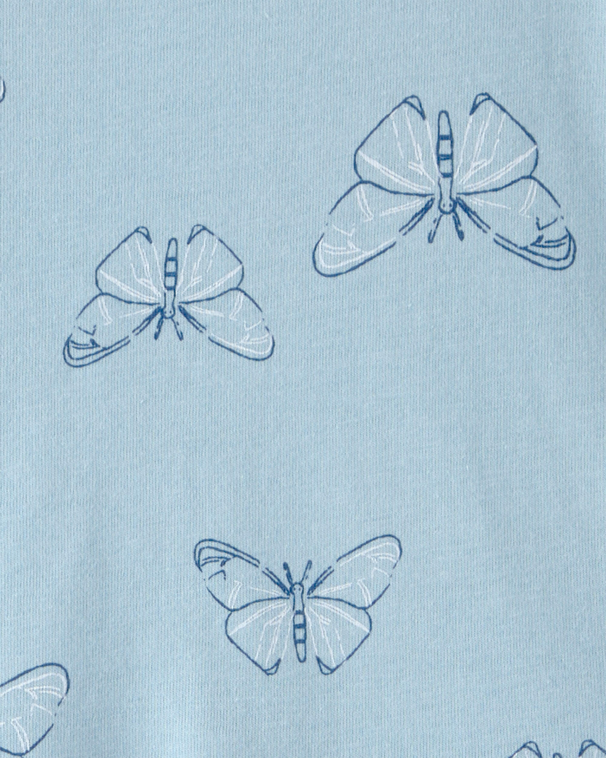 Girls Butterfly Short-Sleeve Dress - Blue