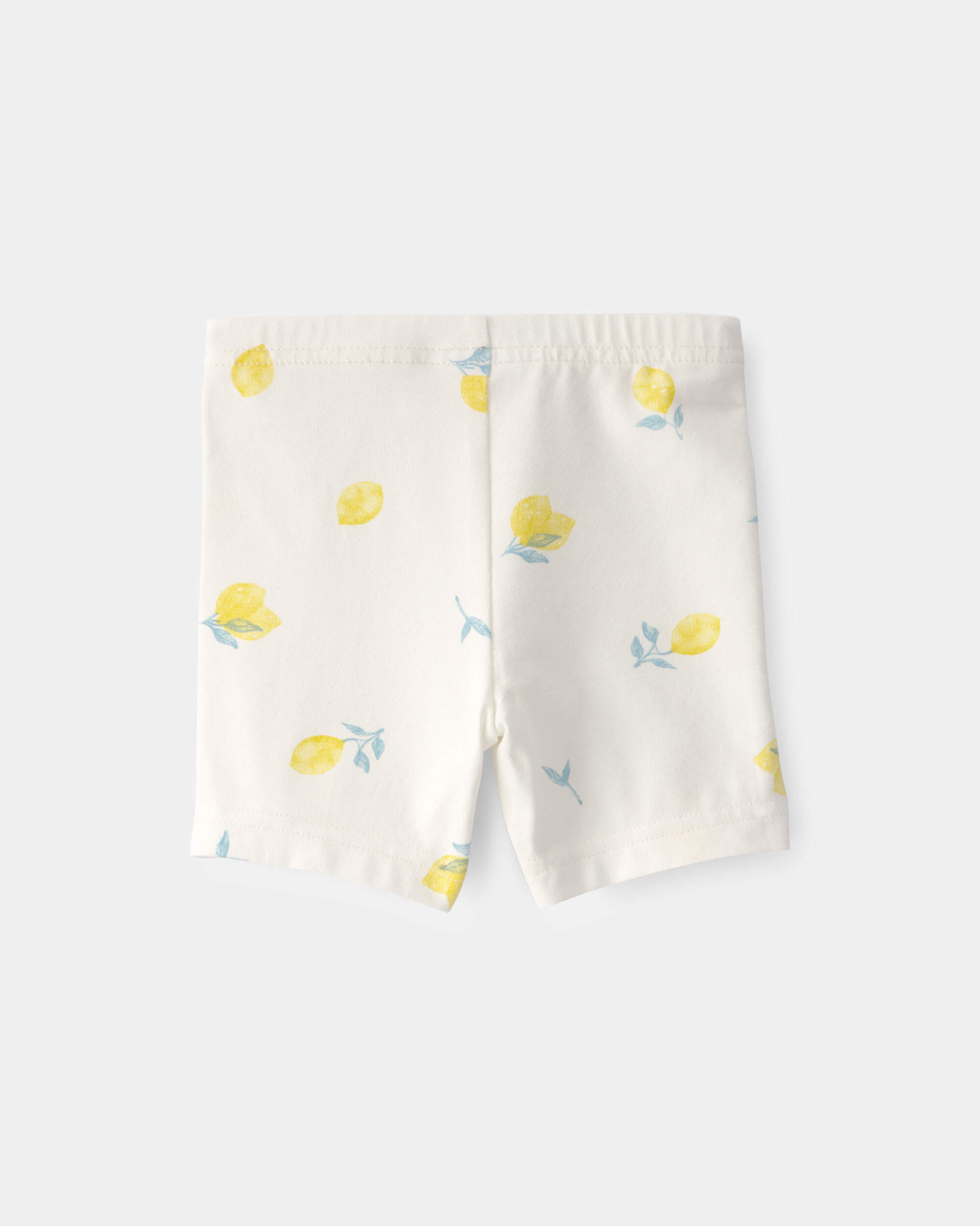 Baby Girl Lemon Bike Shorts - Cream